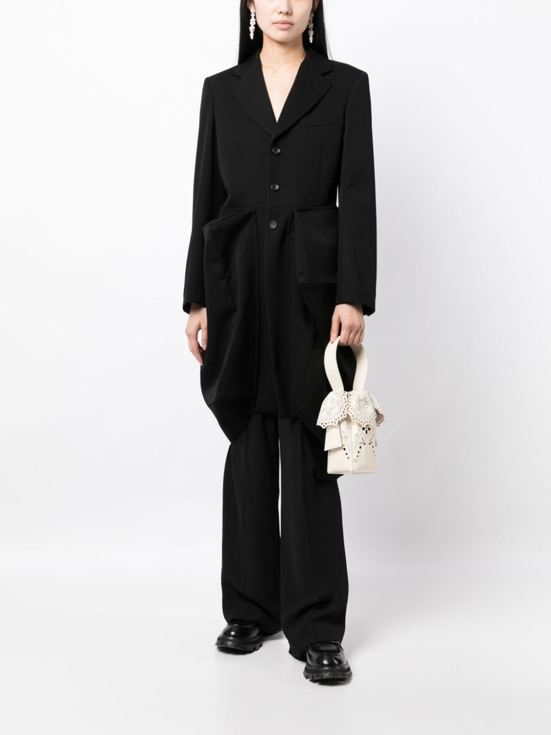 Comme Des Garçons gathered asymmetric single-breasted coat outlook