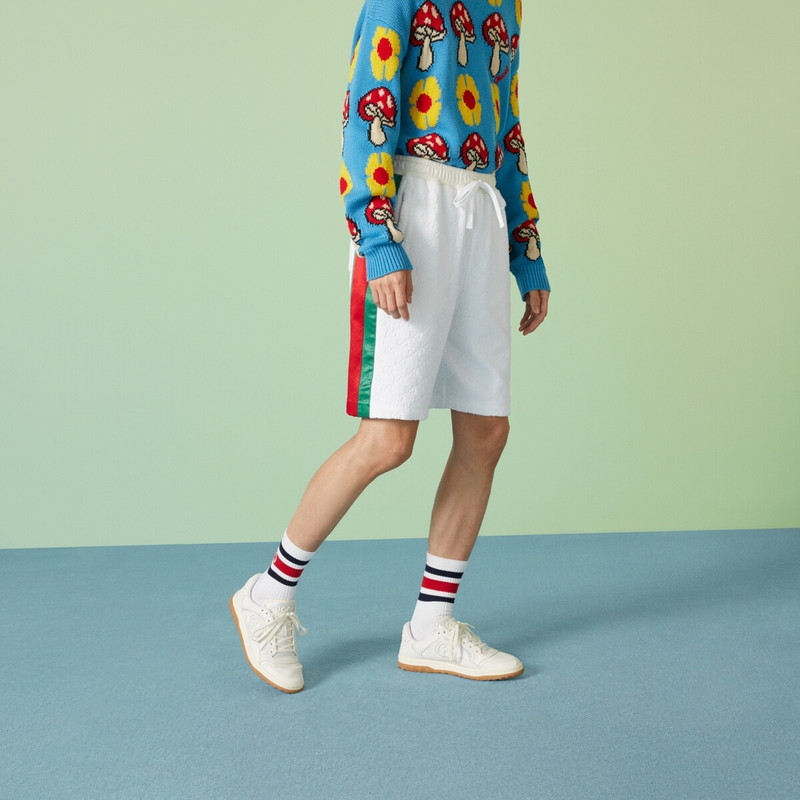 GG cotton terry cloth shorts with Web detail 5