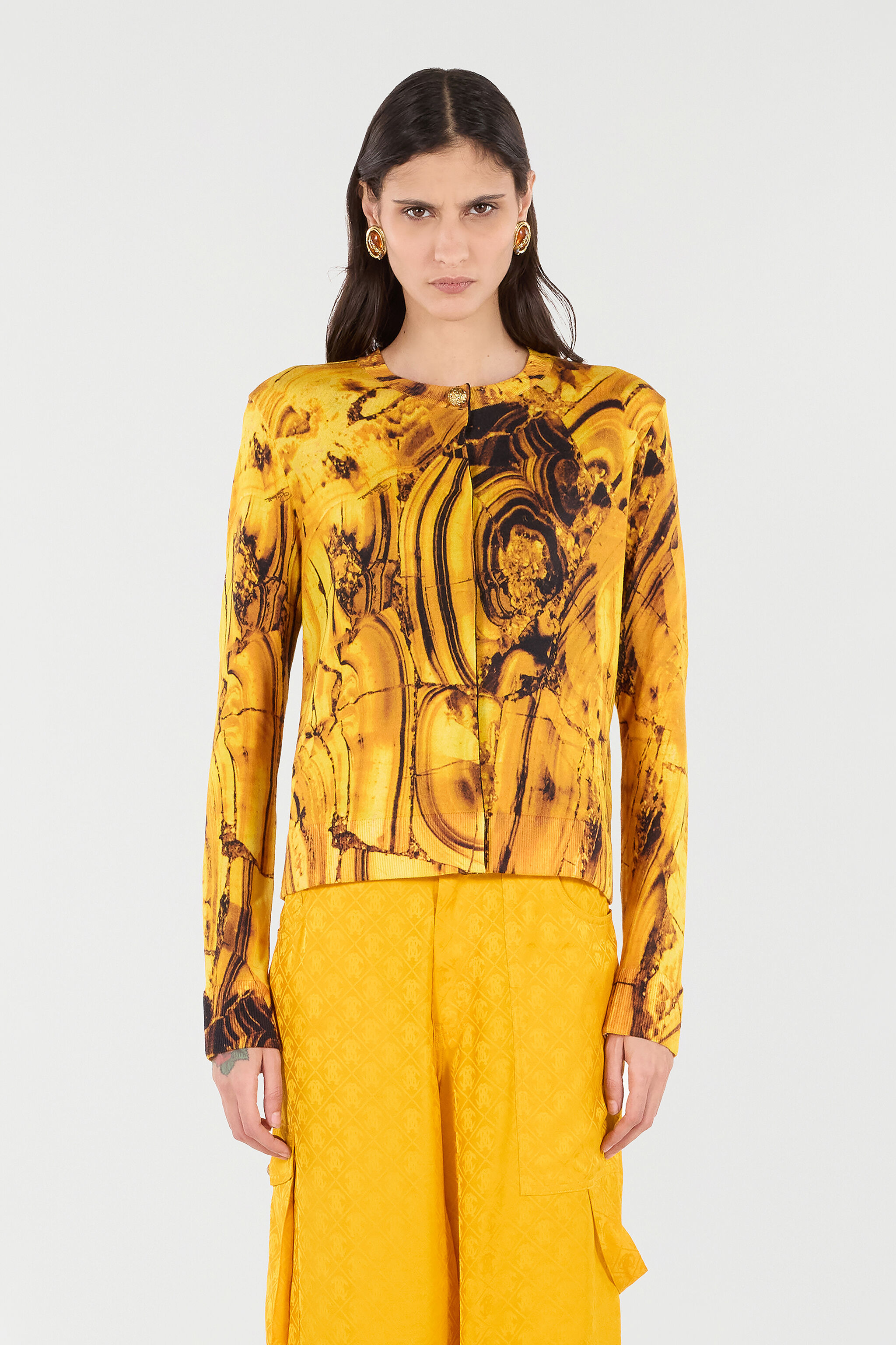 Cardigan With Amber Print - 3