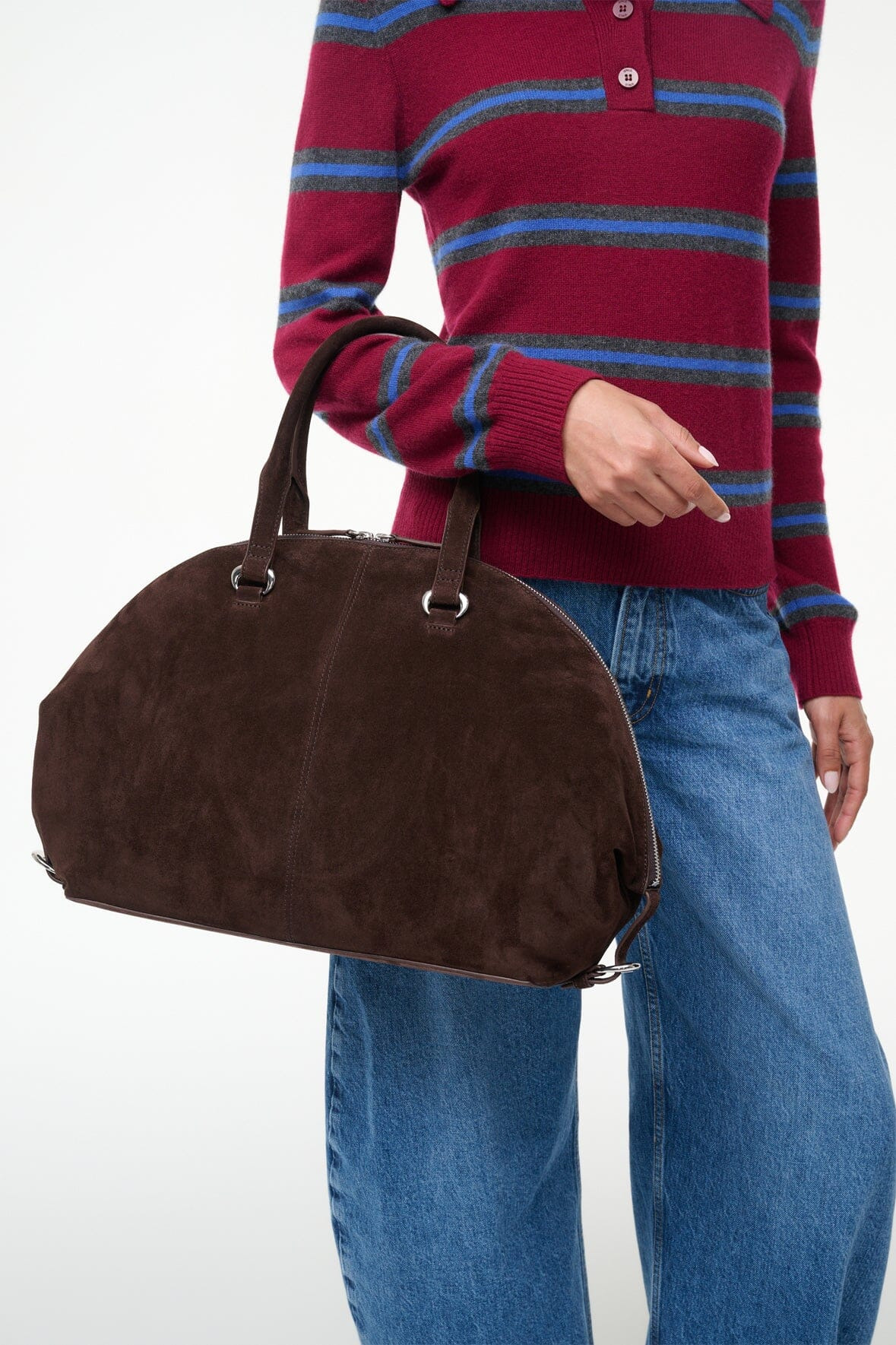 STAUD HESTER SATCHEL ESPRESSO SUEDE - 6
