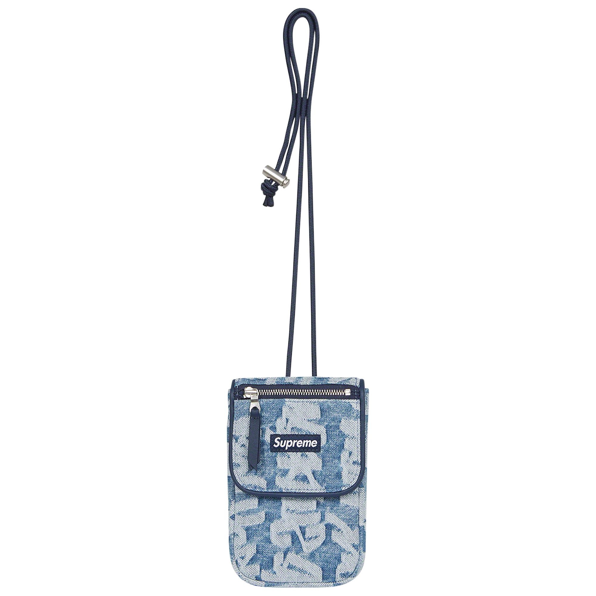 Supreme Fat Tip Jacquard Denim Neck Pouch 'Blue' - 1