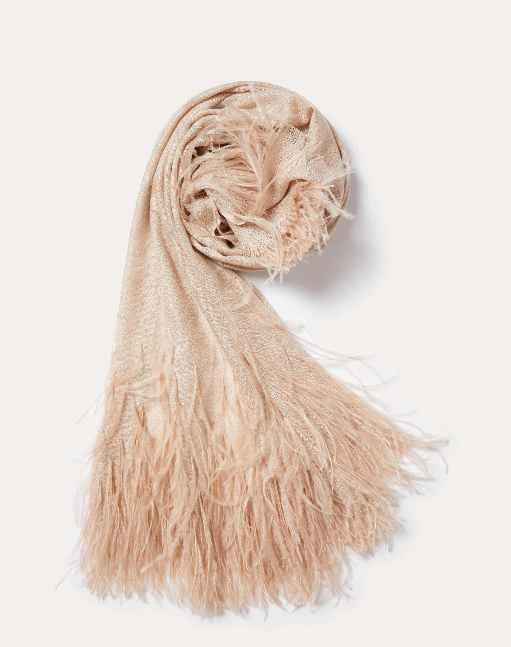 VALENTINO STOLE WITH MICRO SEQUINS AND FEATHERS - 1
