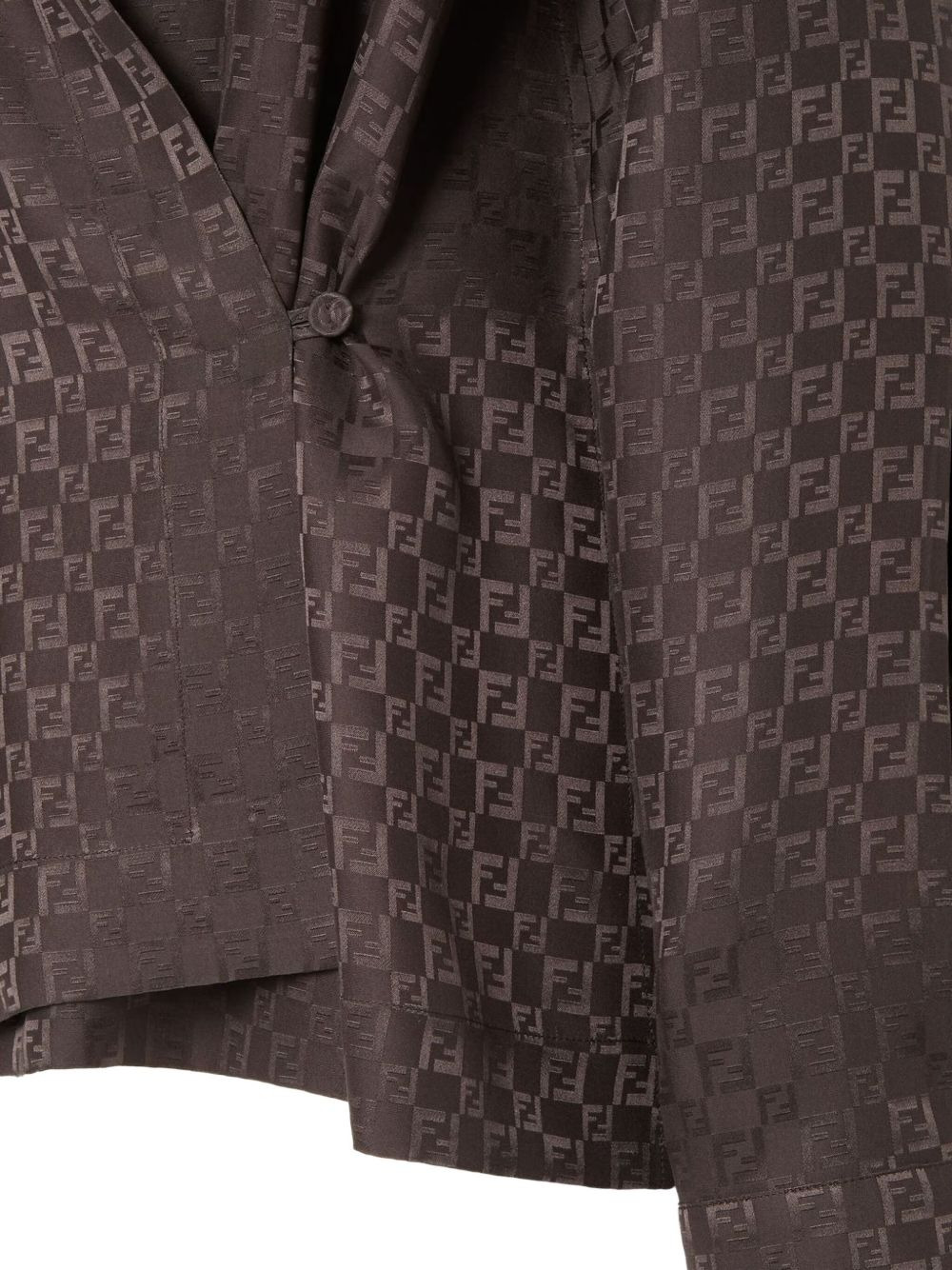 monogram-pattern silk shirt - 3