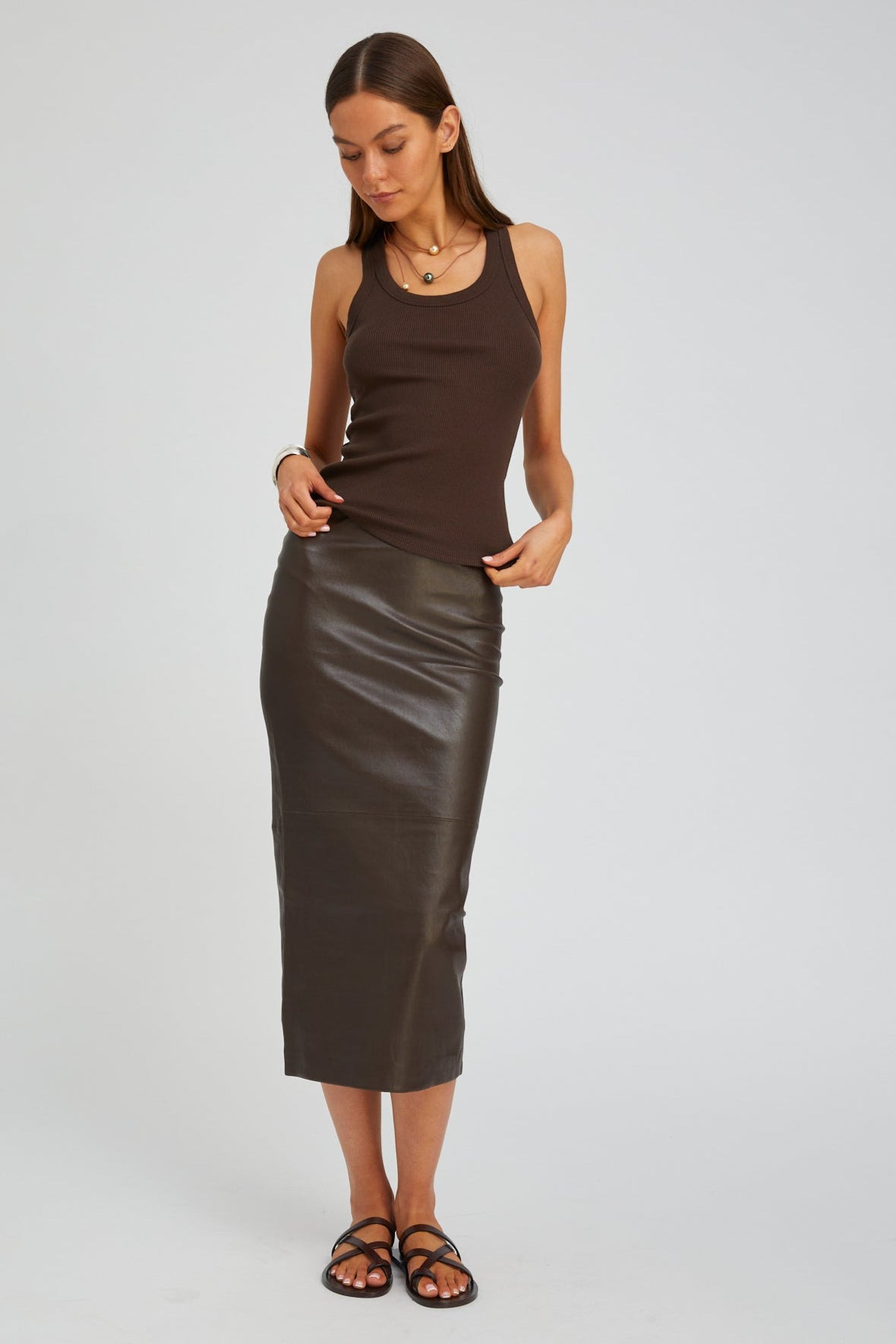 AMERICANO LEATHER TUBE SKIRT - 2