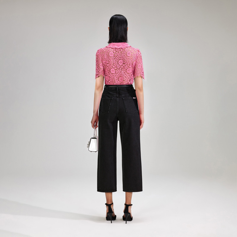 self-portrait Pink Rose Lace Top outlook