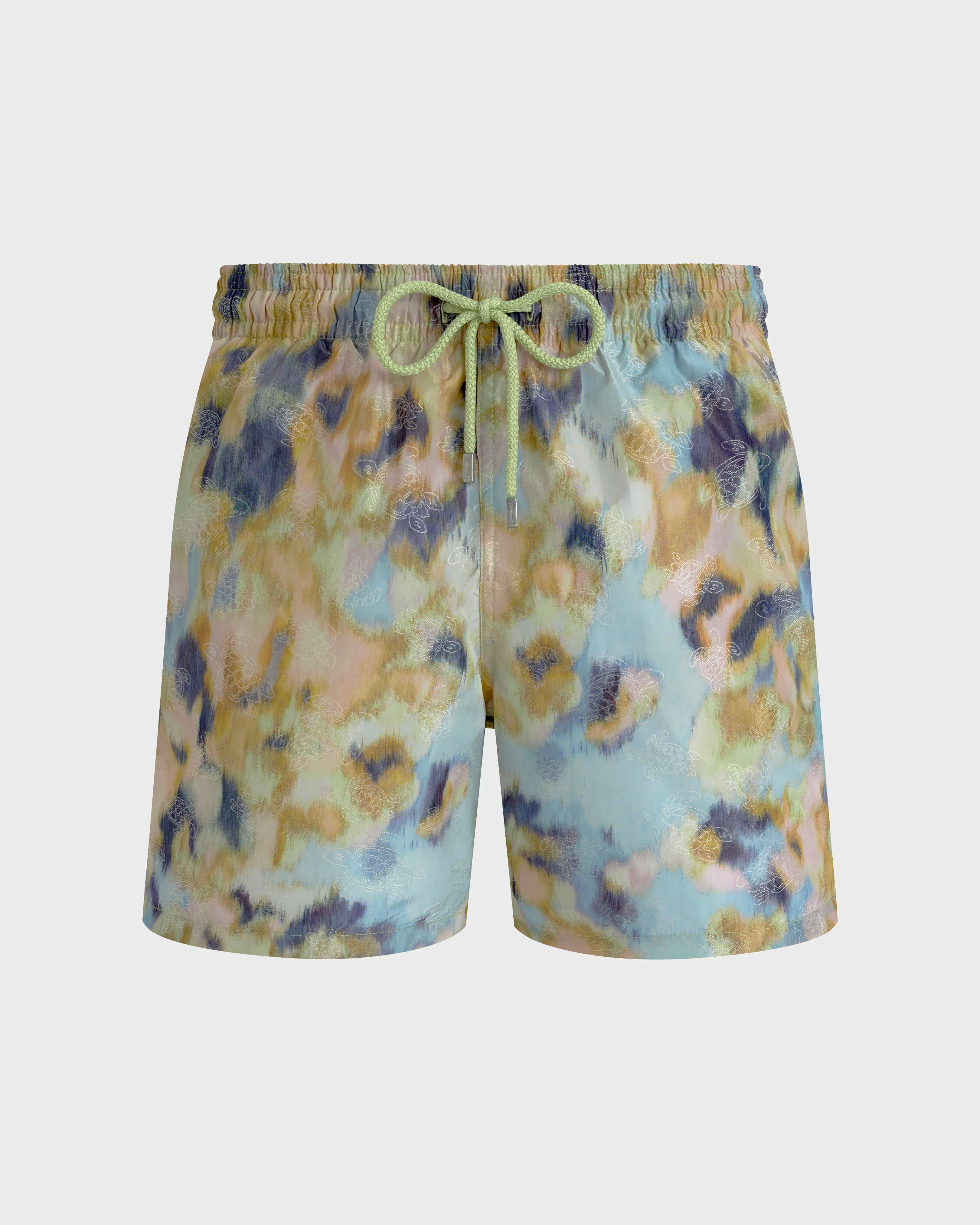 MEN SILK SWIM TRUNKS BLURRED NYMPHEA - 1