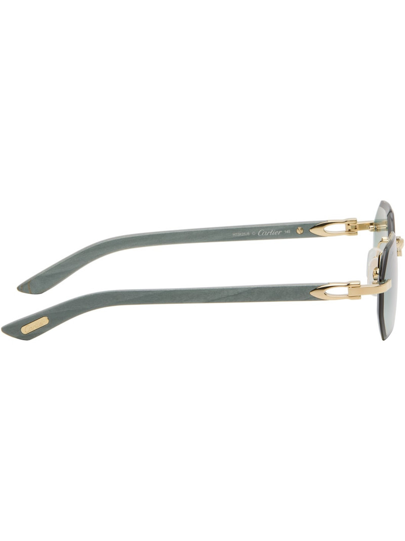 Cartier Gold 'C Allongé de Cartier' Sunglasses outlook