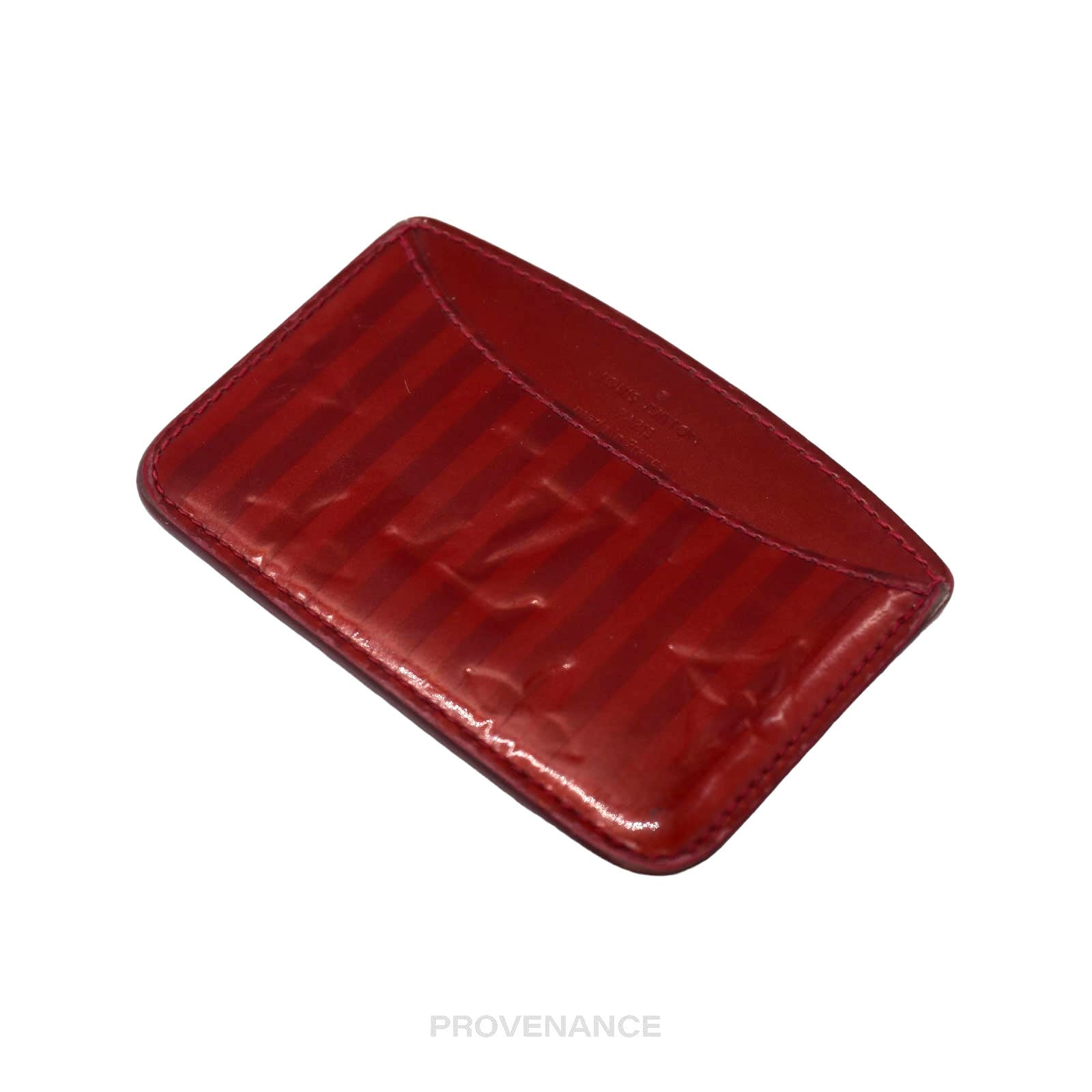 Louis Vuitton Card Wallet -  Red Vernis Rayures - 4