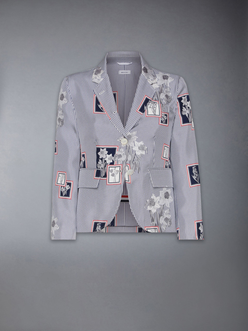 Silk Twill Framed Floral High Armhole Sportcoat 7