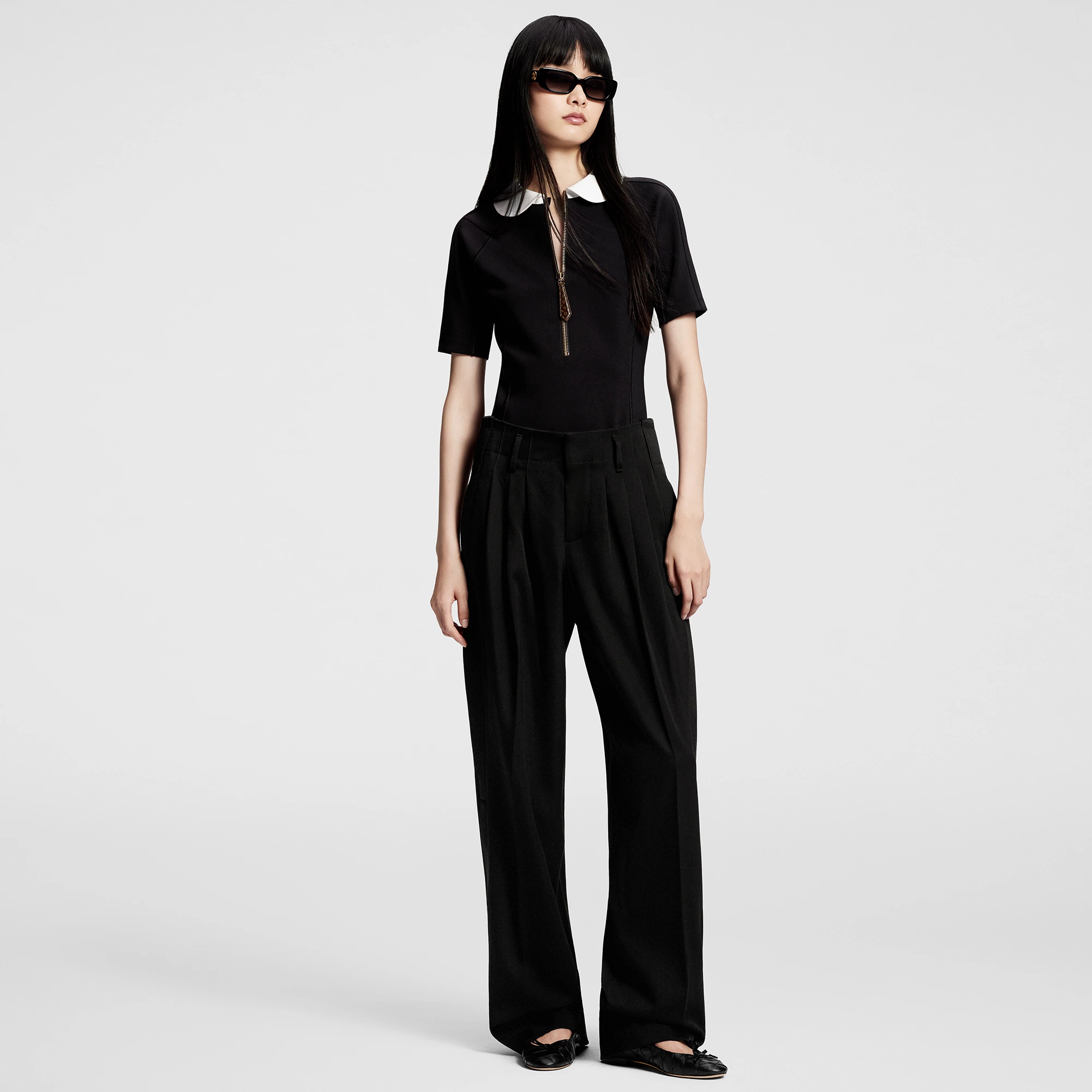 Technical Jersey Peter Pan Collar Top - 4