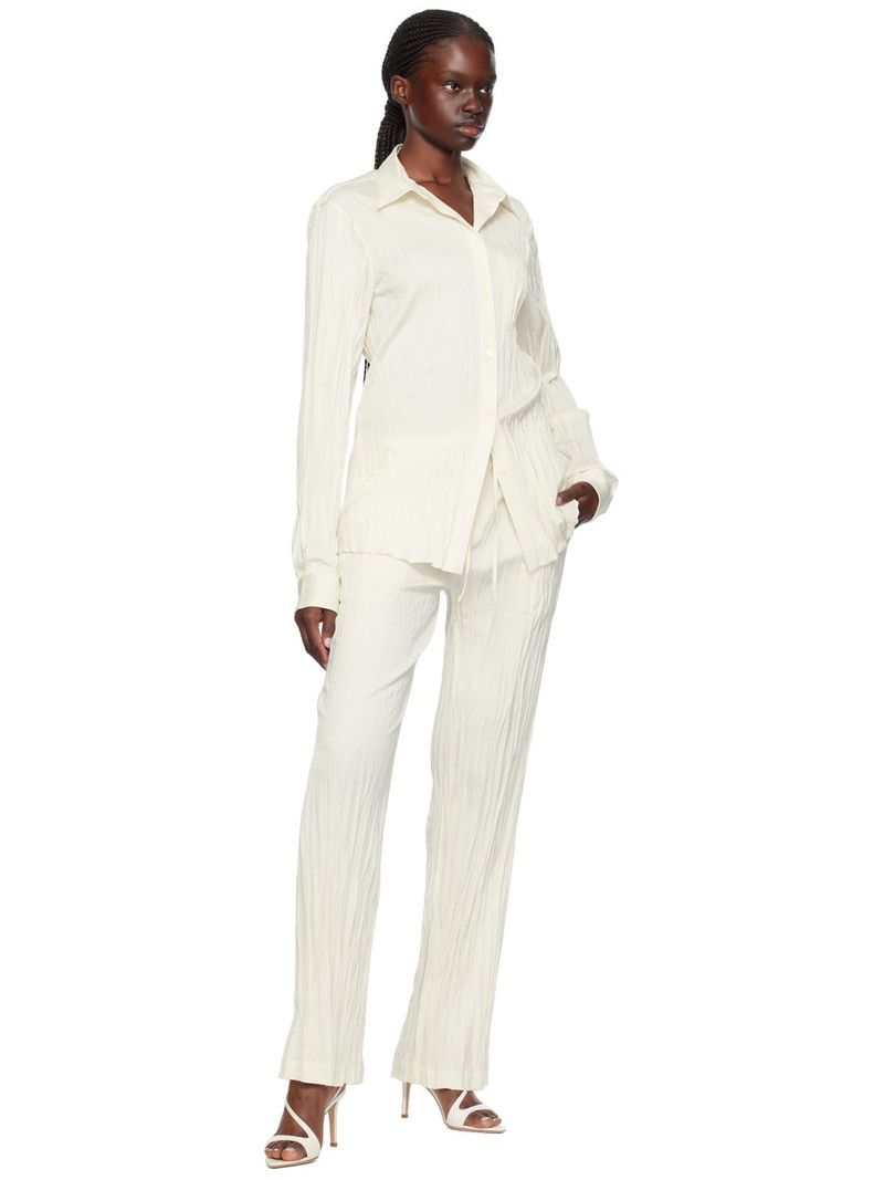 Helmut Lang Off-White Crushed Lounge Pants outlook