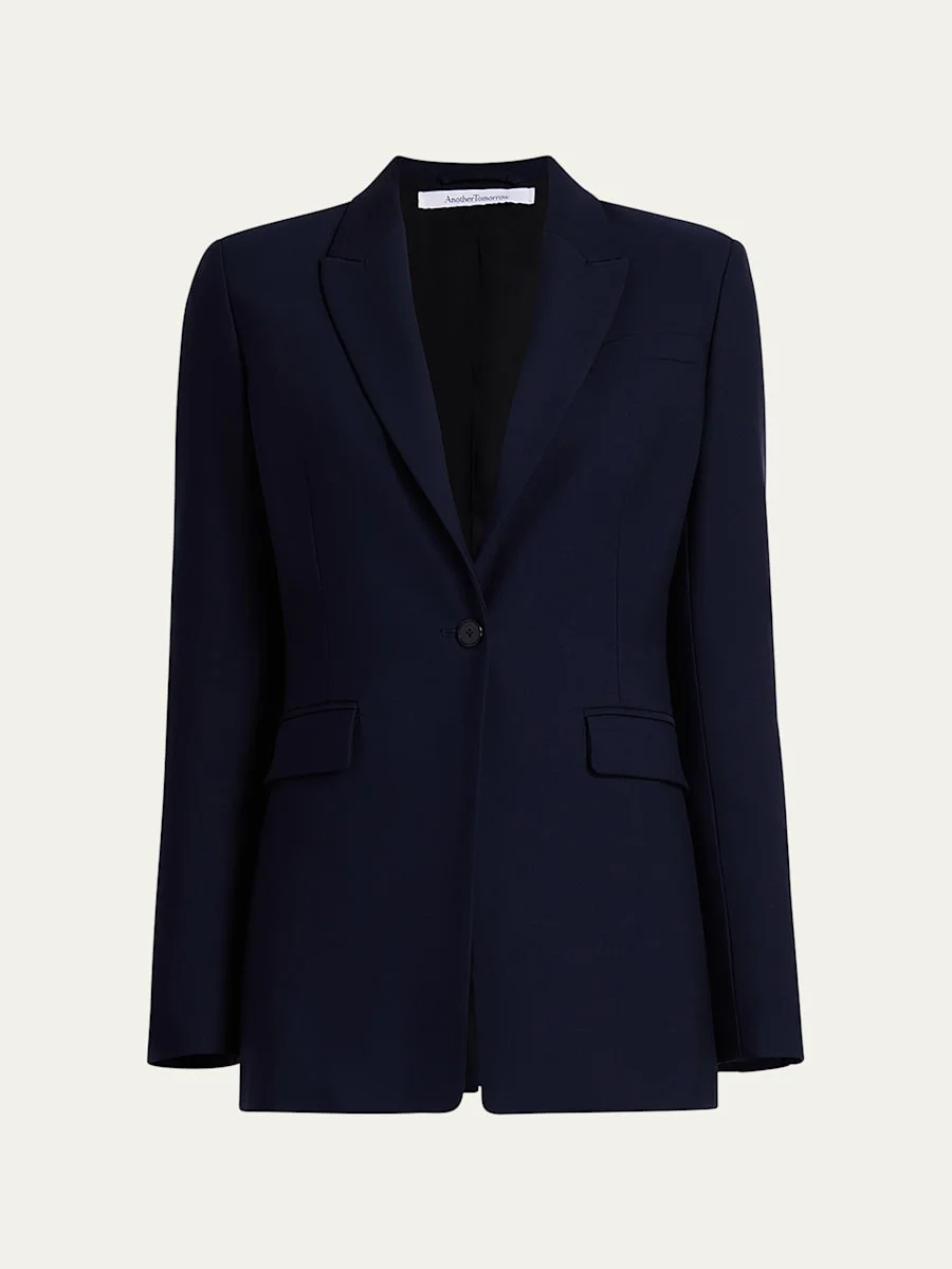 Single Button Blazer Jacket - 1