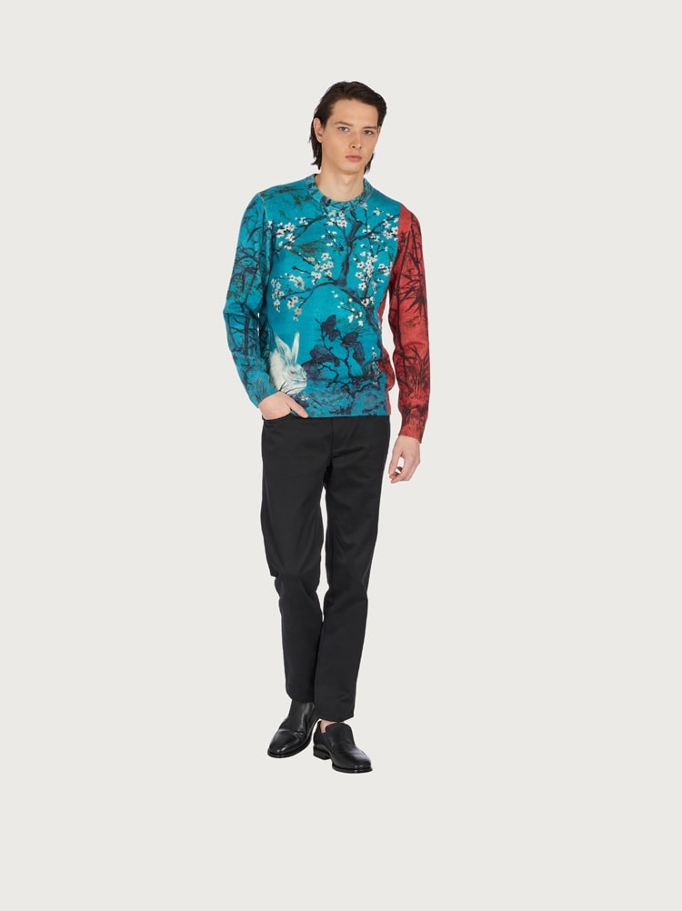 CREW NECK RABBIT SWEATER - 4