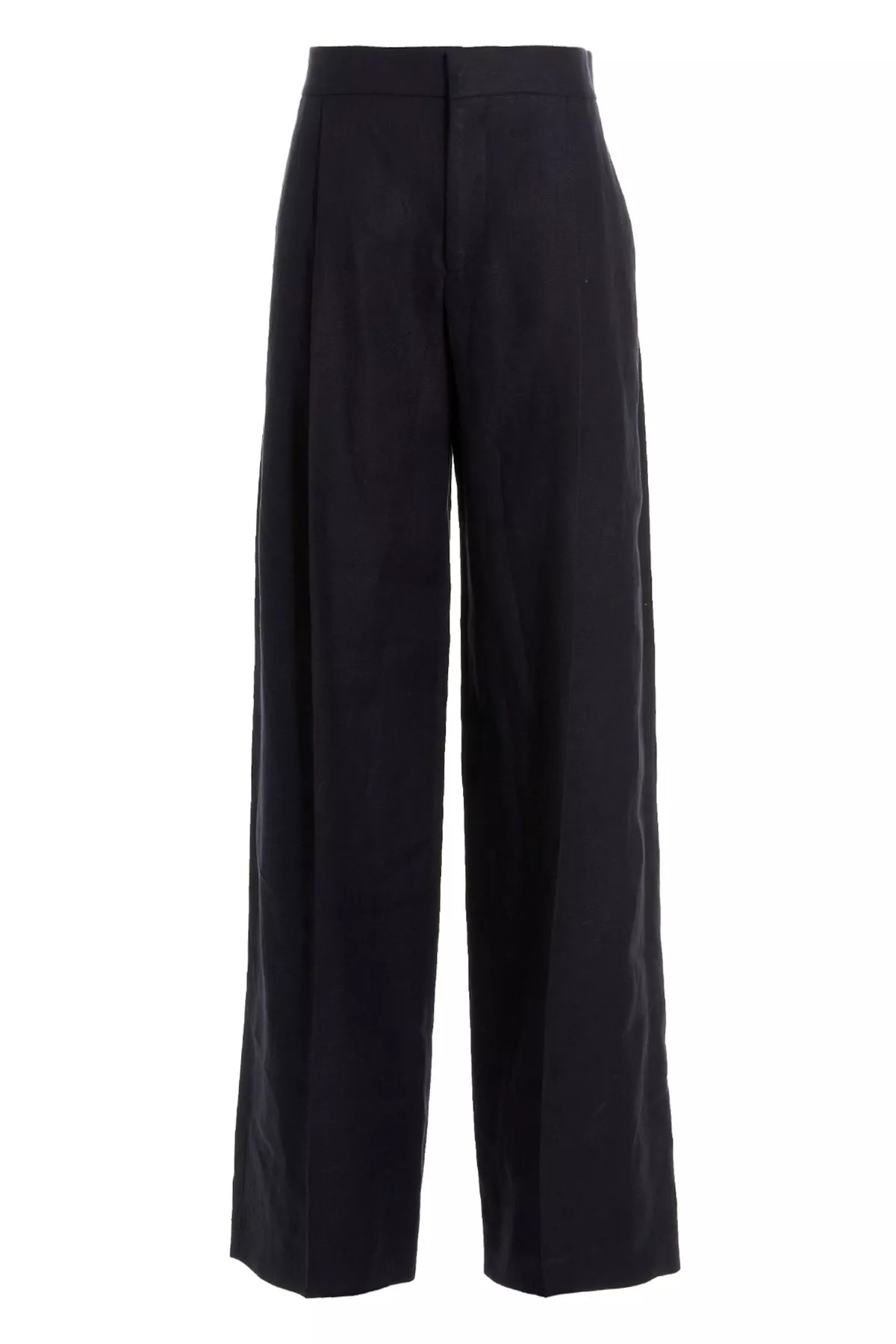 Linen pants with front pleats - 1