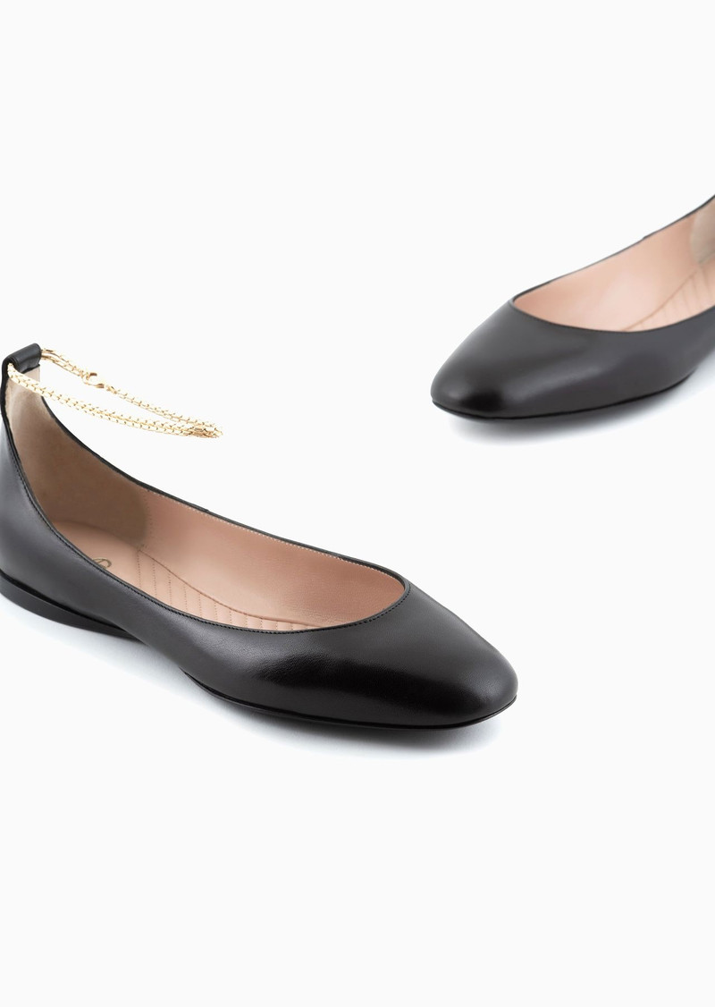 GIORGIO ARMANI Nappa-leather ballerinas with strap outlook