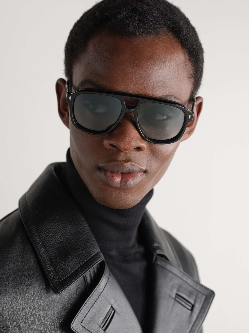 JACQUES MARIE MAGE Leonard Aviator-Style Acetate and Silver-Tone Sunglasses outlook