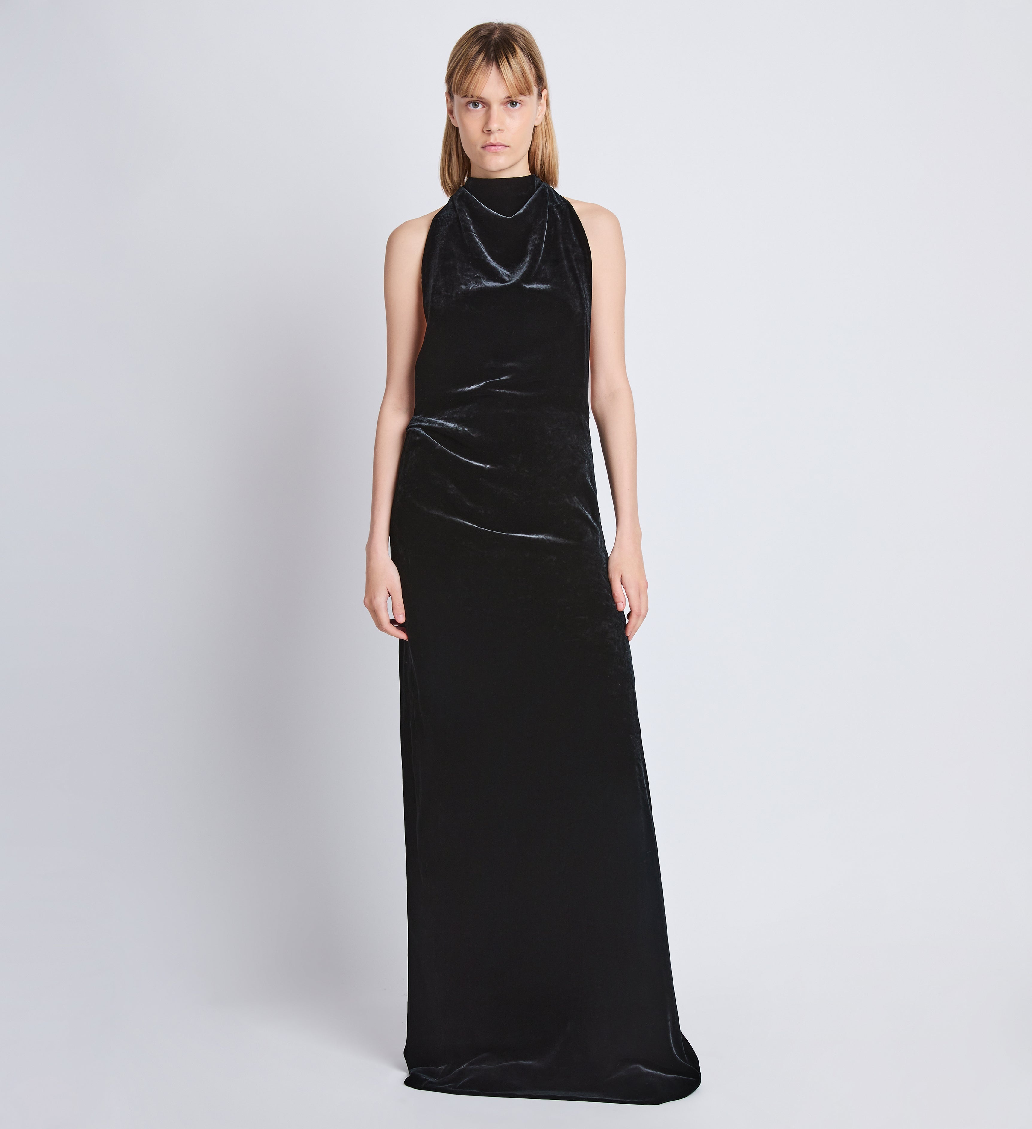 Proenza Schouler Faye Backless Twist Back Dress in Velvet REVERSIBLE