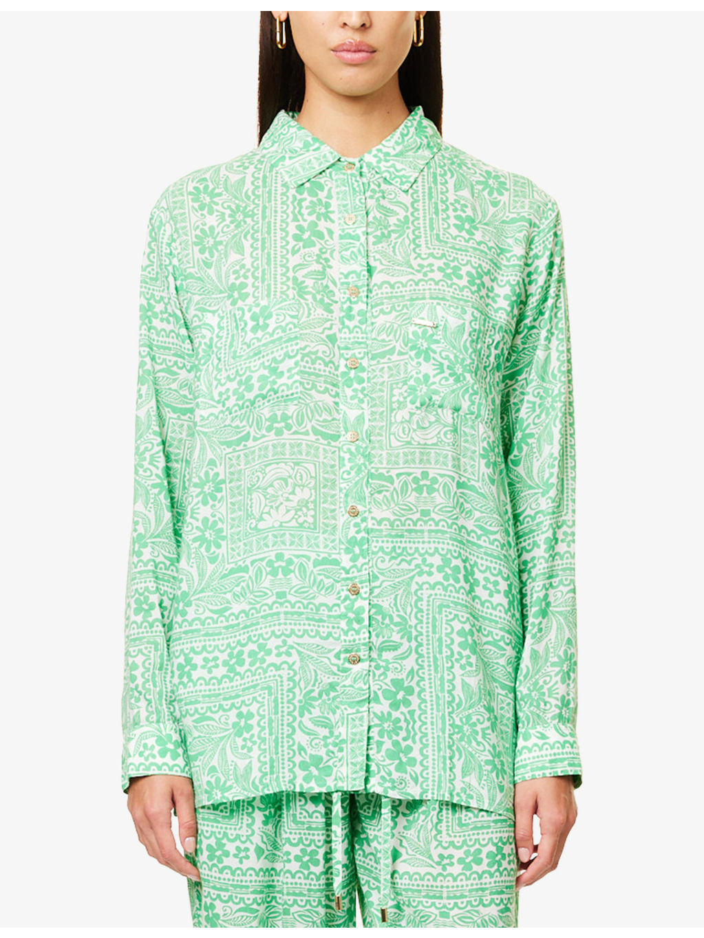 Millie abstract-pattern woven shirt - 3
