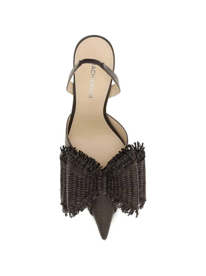 MACH & MACH raffia fringed slingback sandals outlook