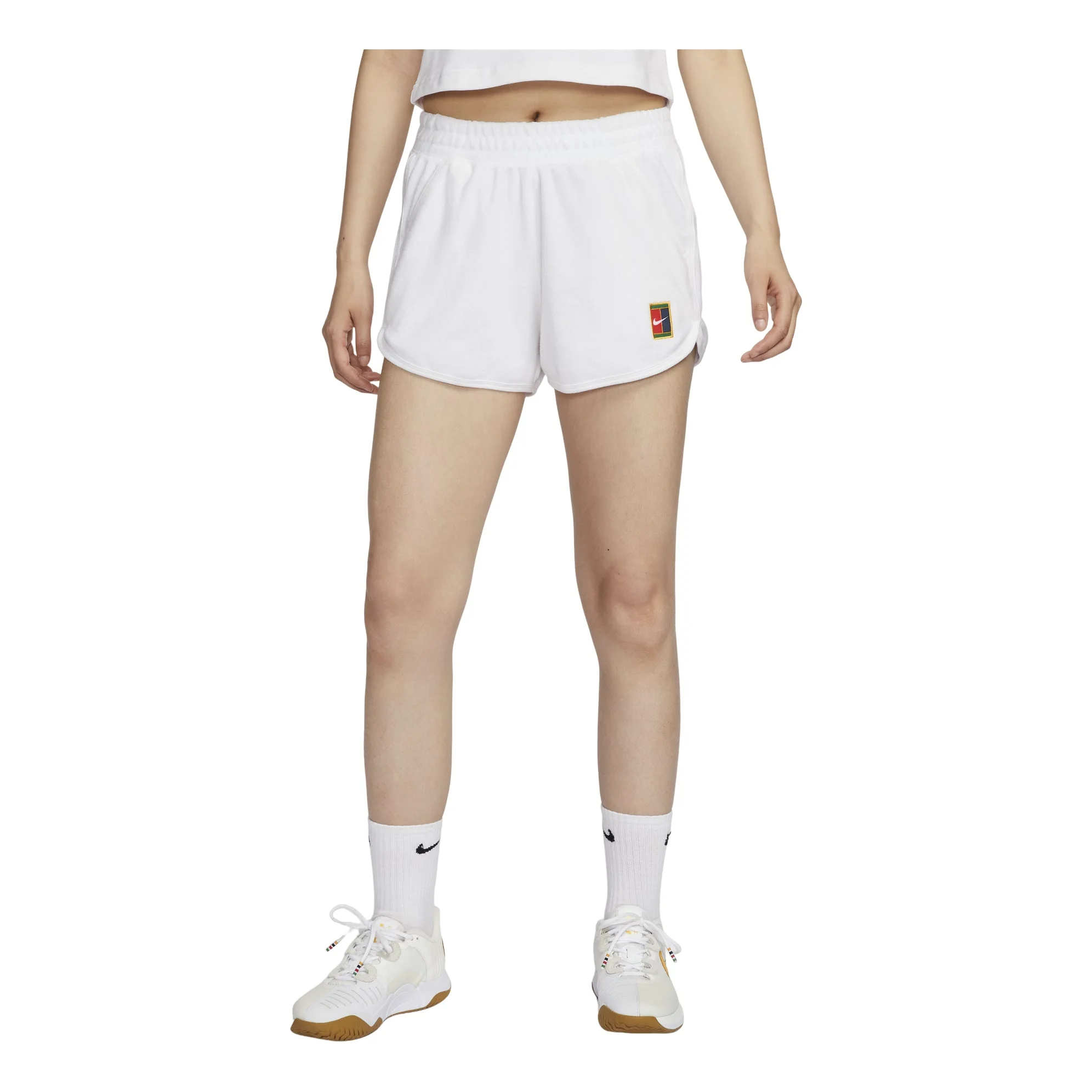 (WMNS) NikeCourt Heritage Mid-Rise French Terry Tennis Shorts Asia Sizing 'White' FQ2283-100 - 1