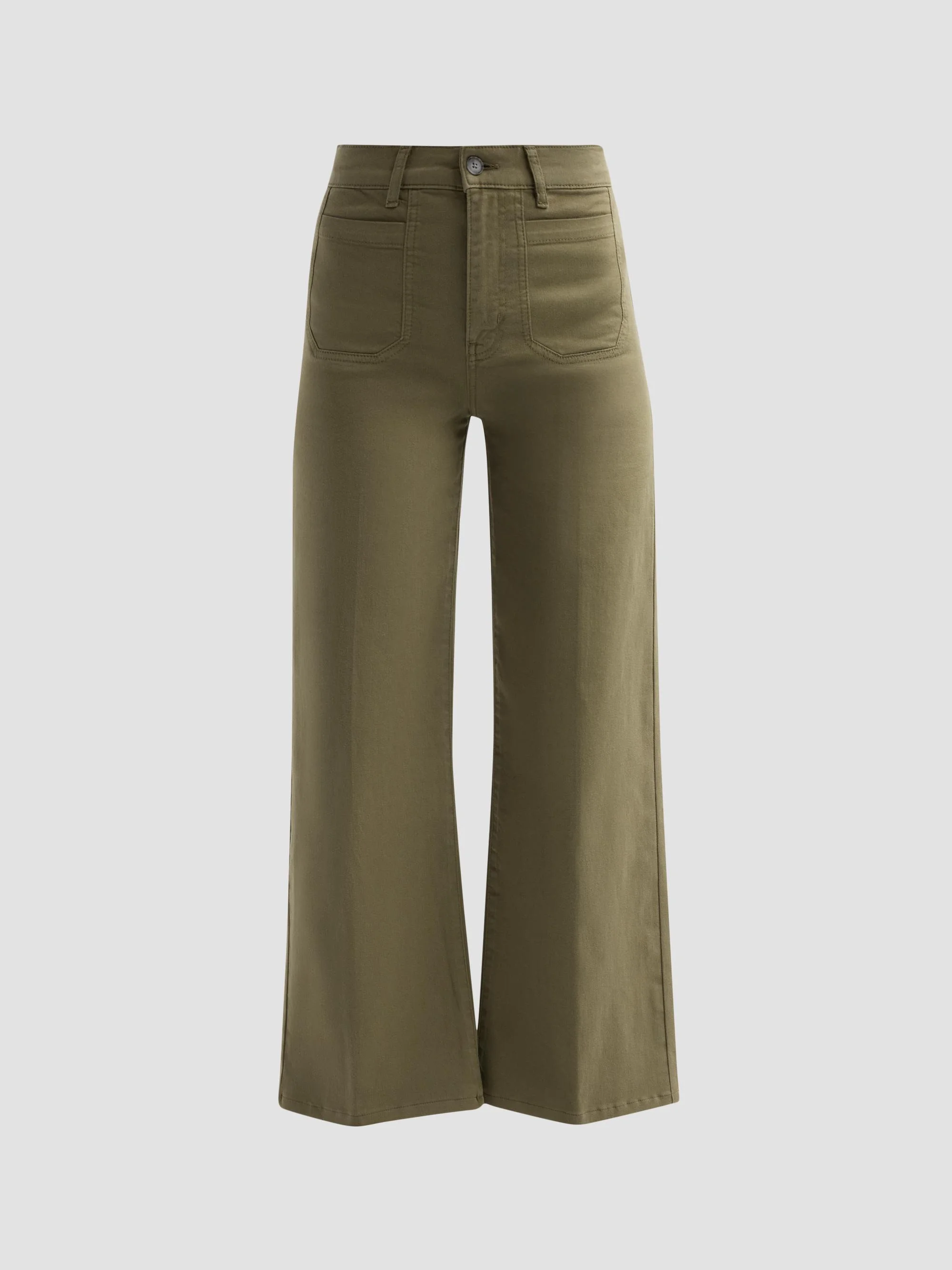 Women's Le Slim Palazzo Modernist Pocket Crop Pants - Grasshopper - 1