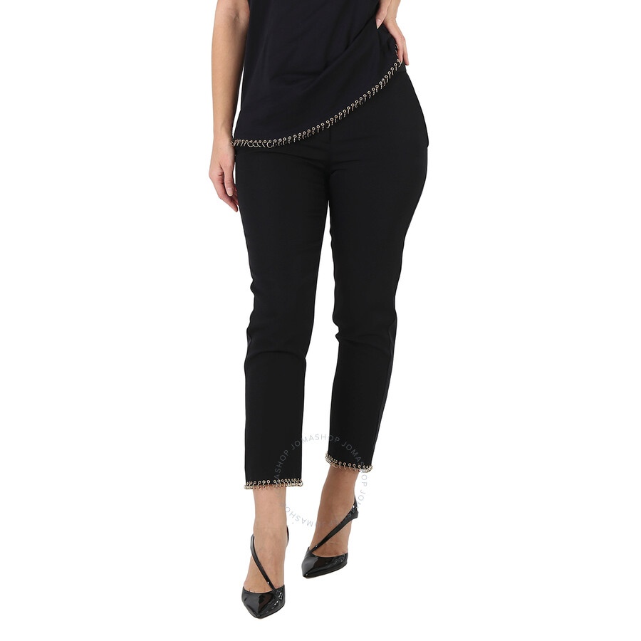 Burberry Ladies Black Hanover Ring-Pierced Wool Tailored Trousers, Brand Size 8 (US Size 6) - 3