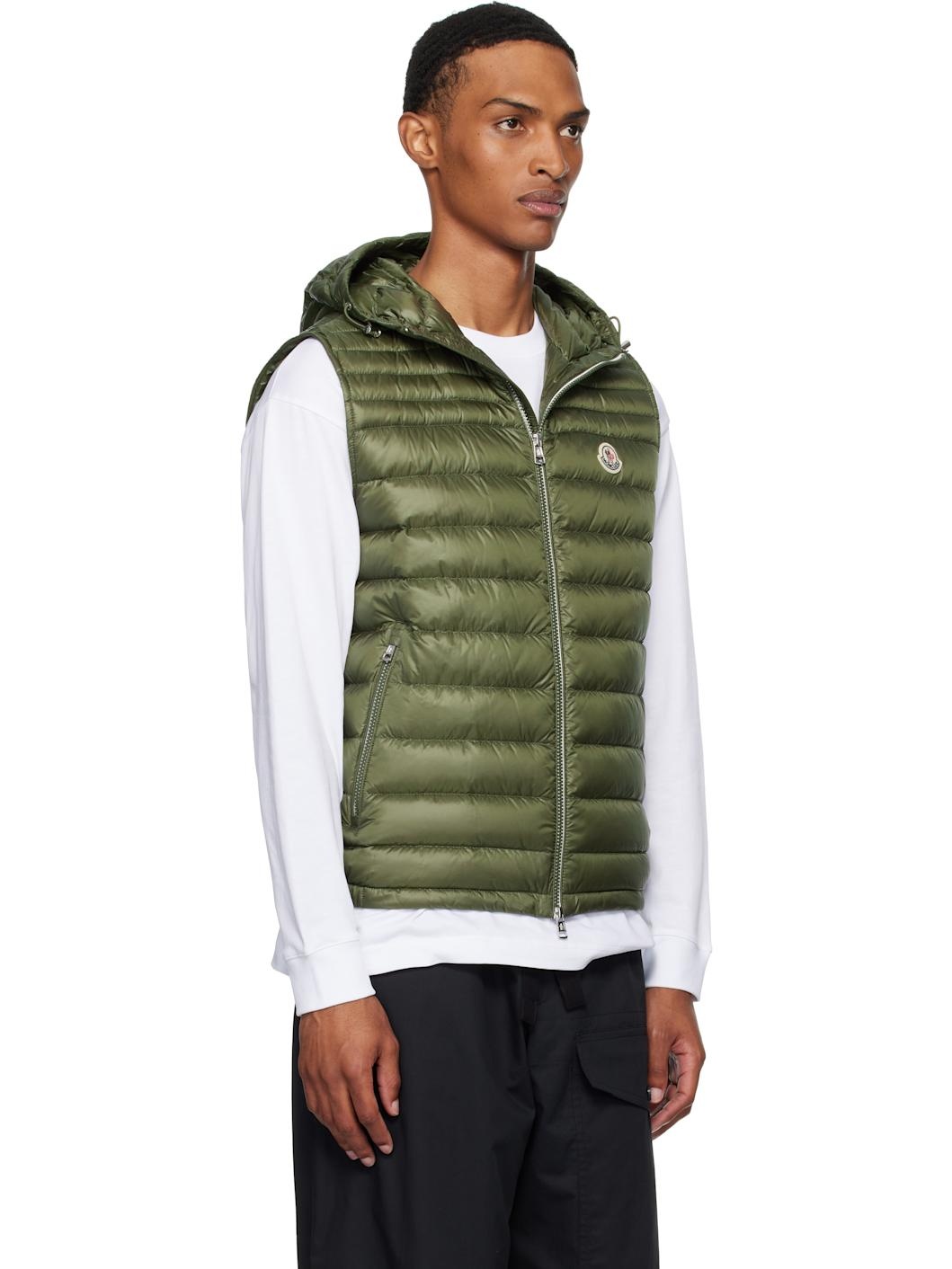 Khaki Orant Hooded Down Vest - 2