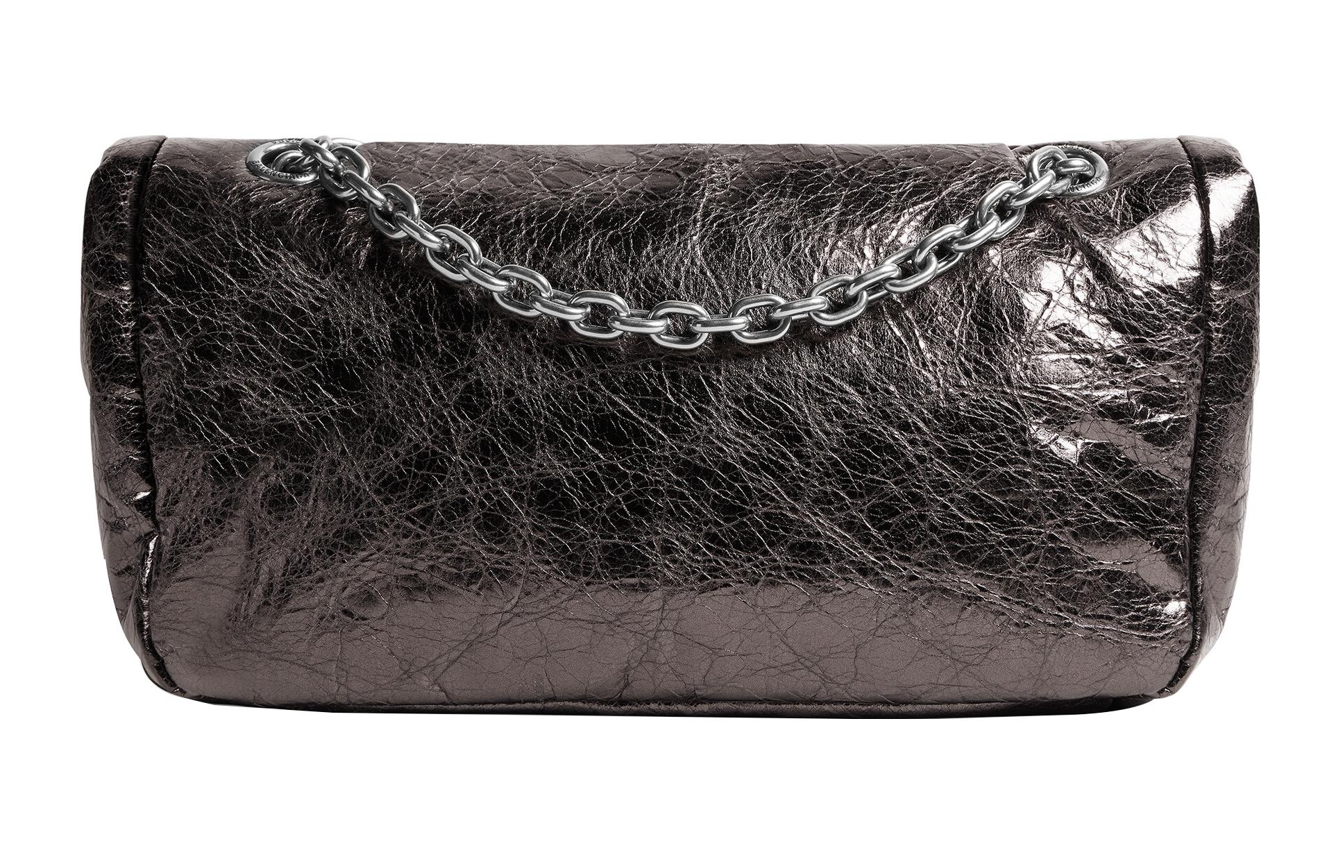 (WMNS) Balenciaga Monaco Small Chain Bag Metallized 'Dark Grey' 7659662AASD1314 - 4