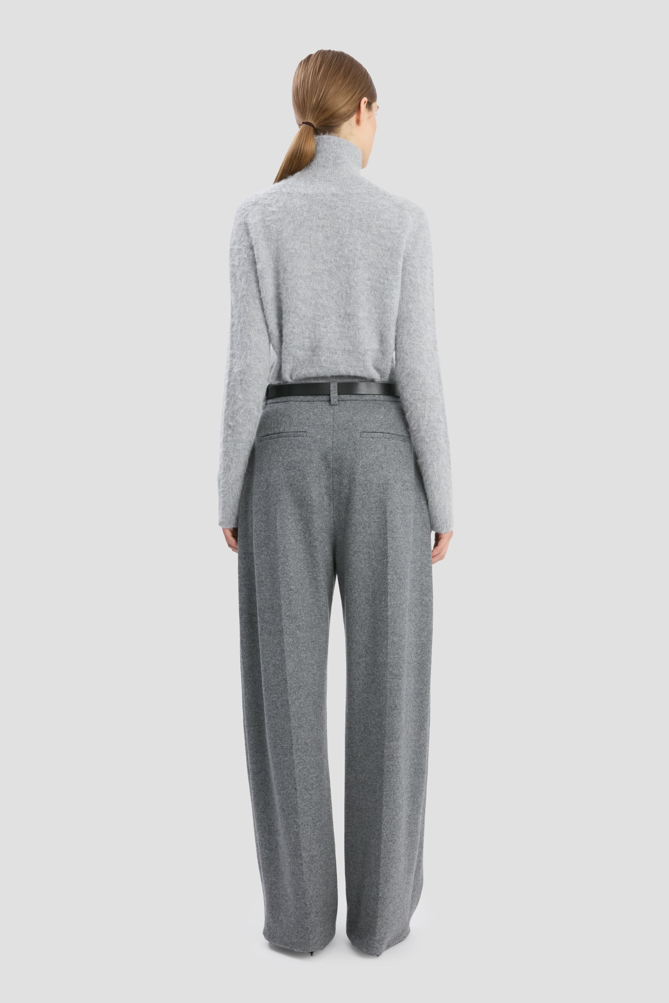 Polo Neck Jumper In Grey - 5