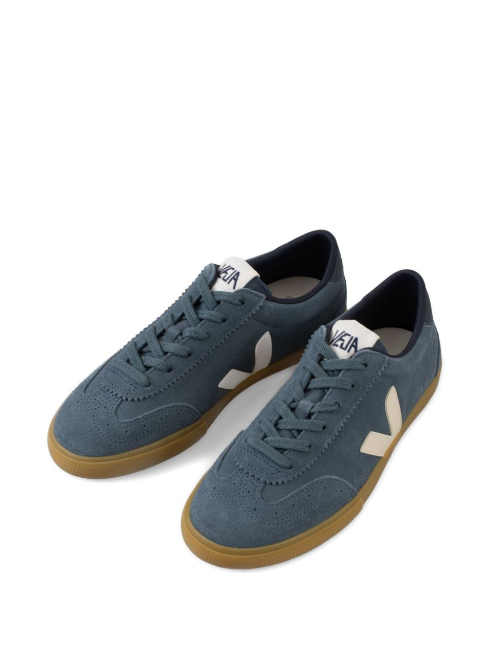 suede v-logo sneakers - 4