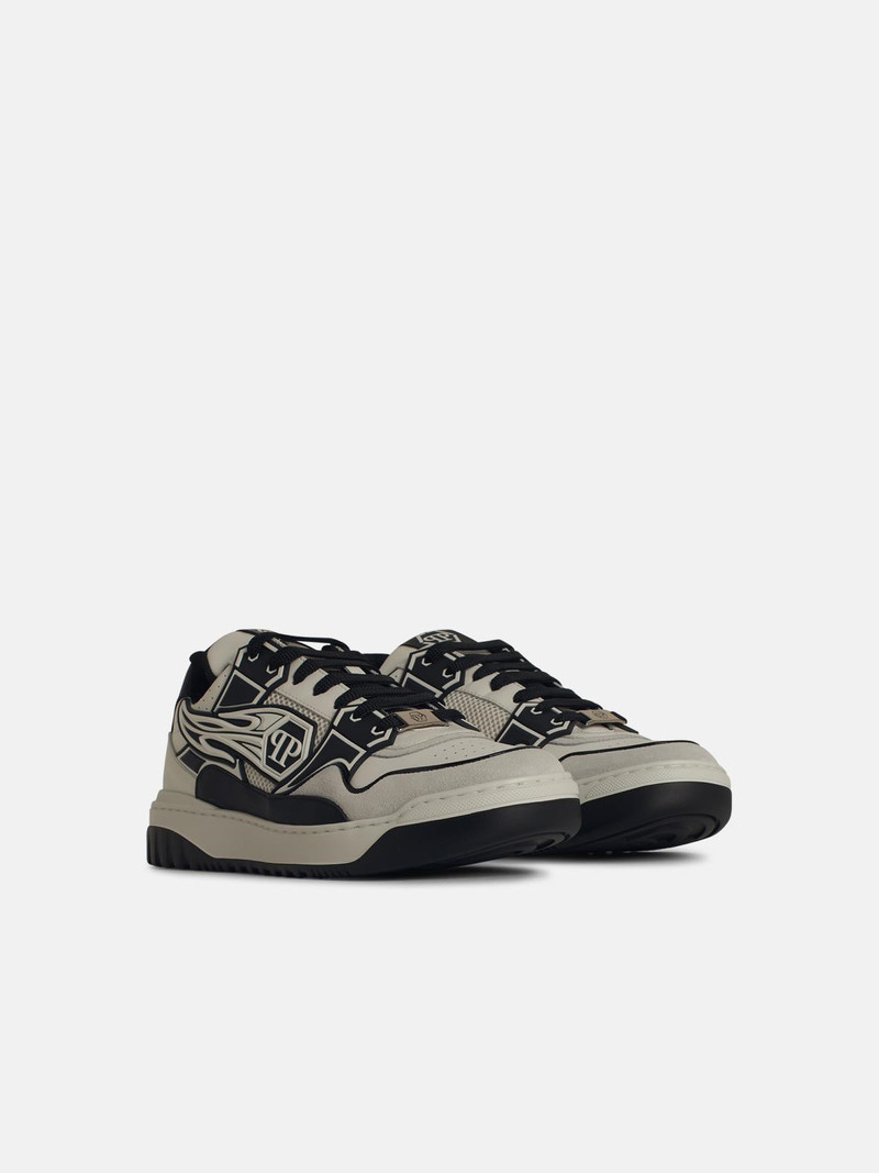 PHILIPP PLEIN 'HEXAGON' WHITE LEATHER SNEAKERS outlook