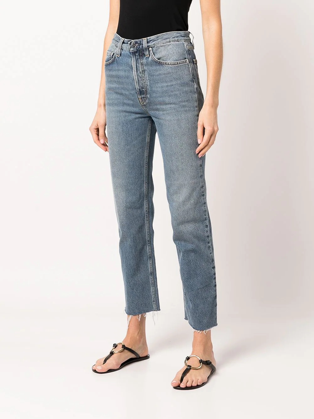 cropped straight-leg jeans - 3
