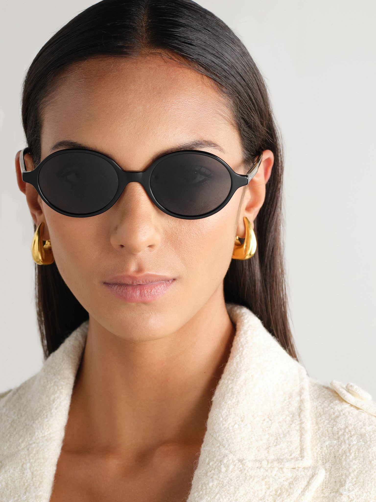 + KHAITE 1989C round-frame acetate and gold-tone sunglasses Black - 2