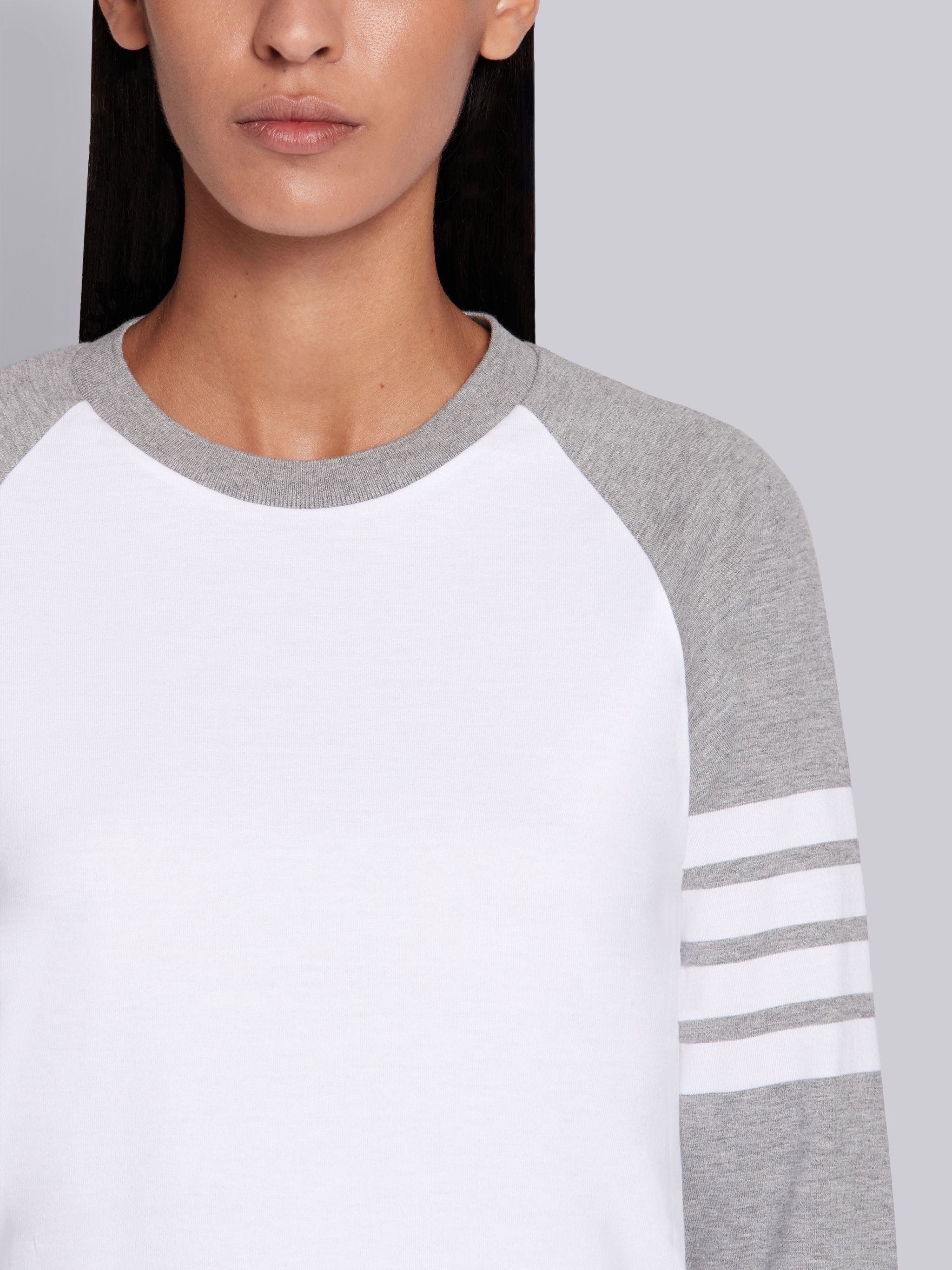 Light Grey Medium Weight Jersey Baseball Tee - 5