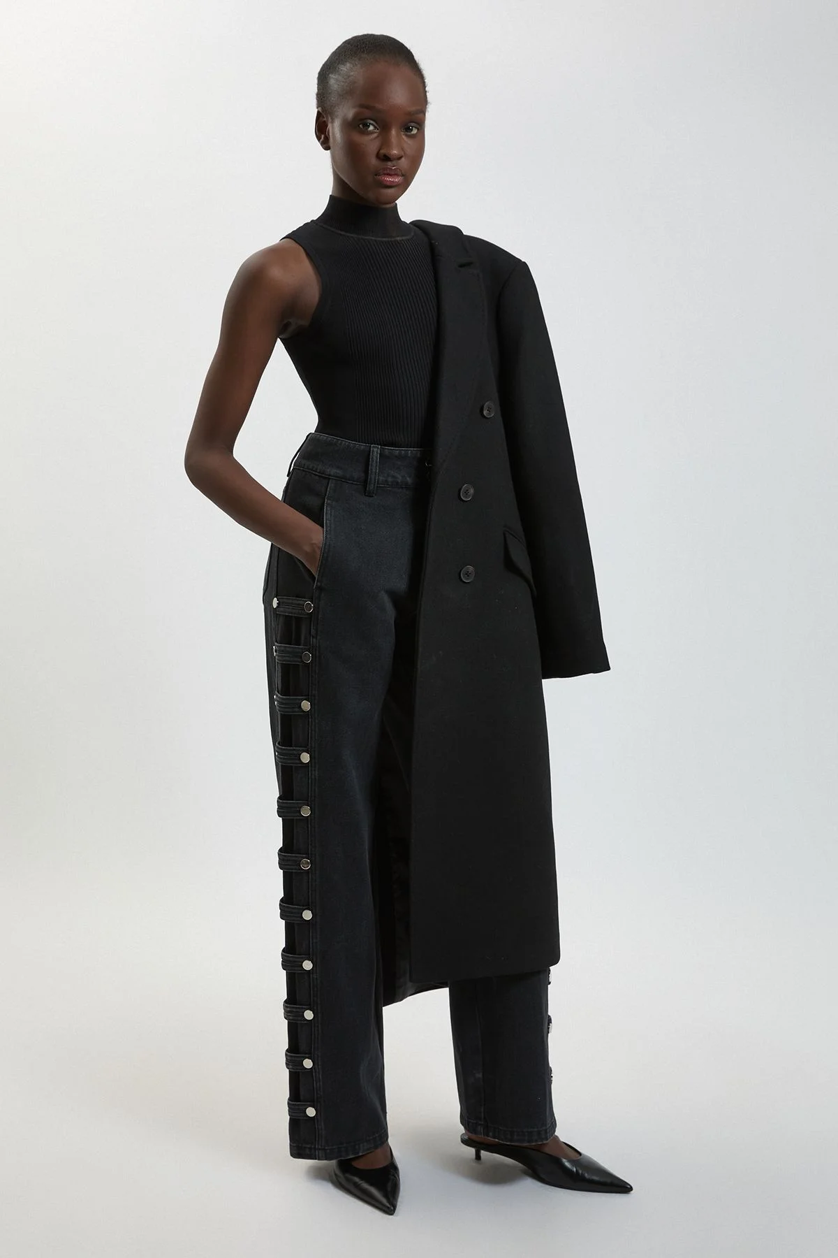 Denim Military Panelled Jean - 1