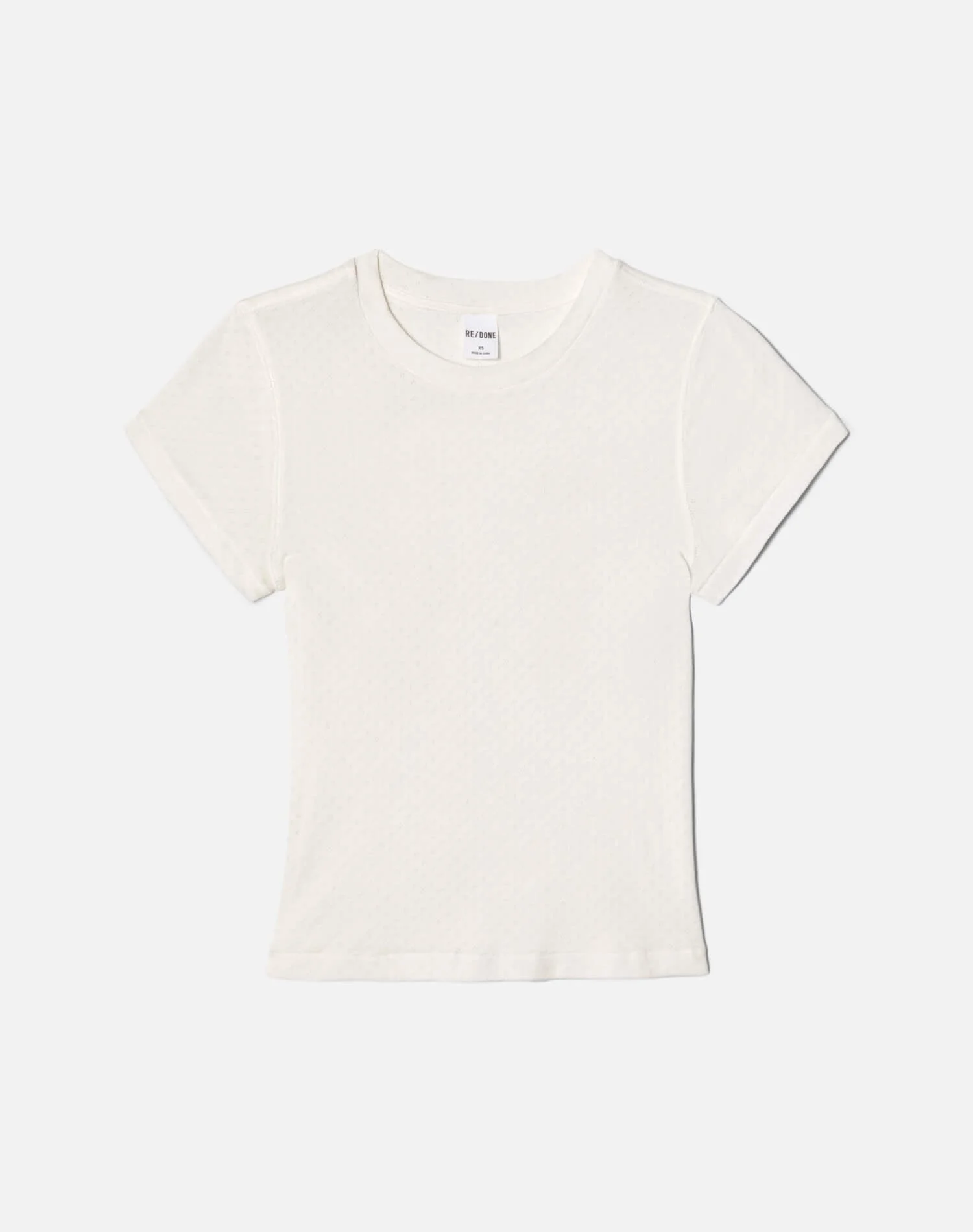 90s Baby Tee - Vintage White Honeycomb - 1