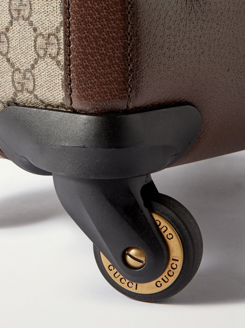 Savoy Leather-Trimmed Printed Coated-Canvas Suitcase Beige 4