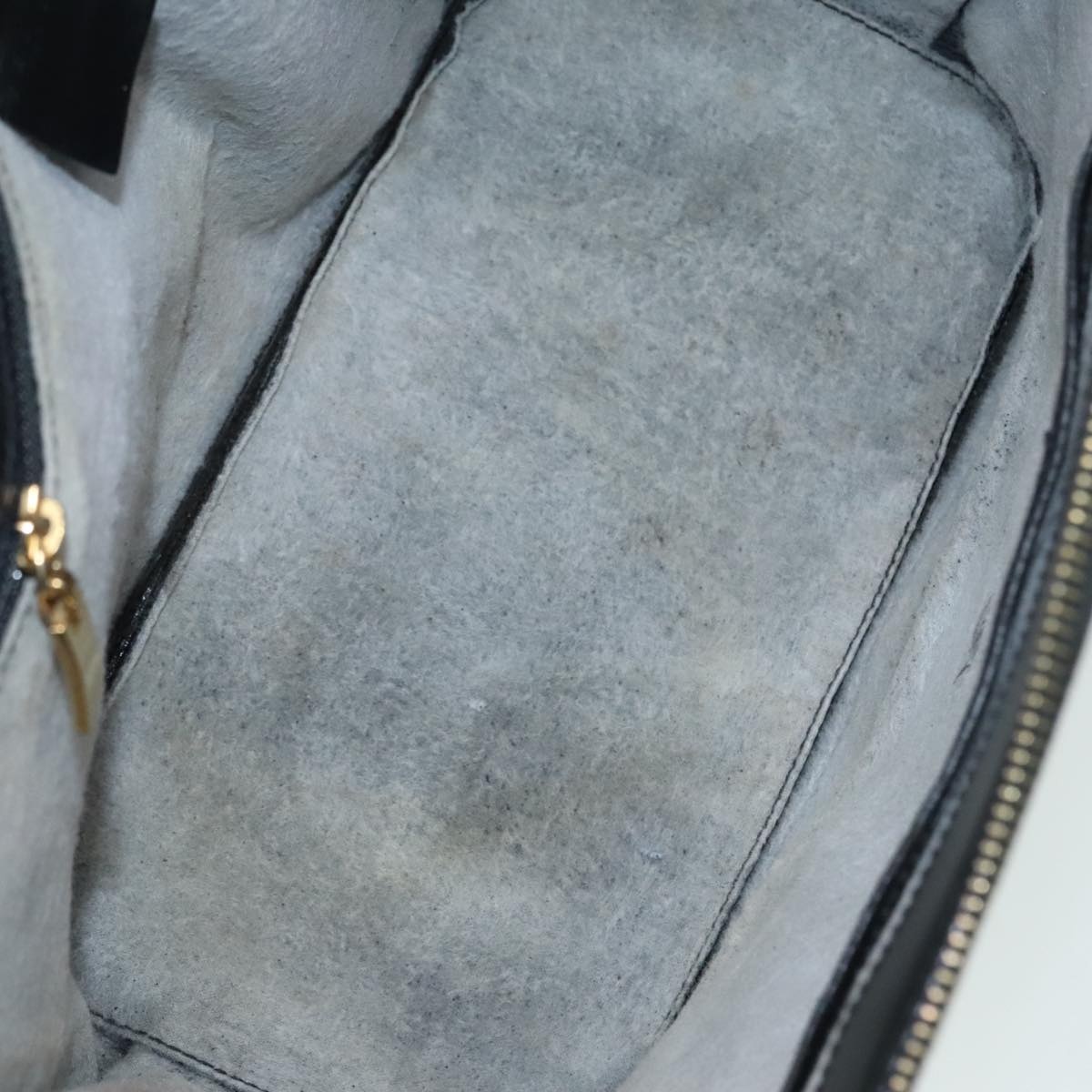 CELINE Macadam Canvas Hand Bag Pvc Leather Black Gold - 10
