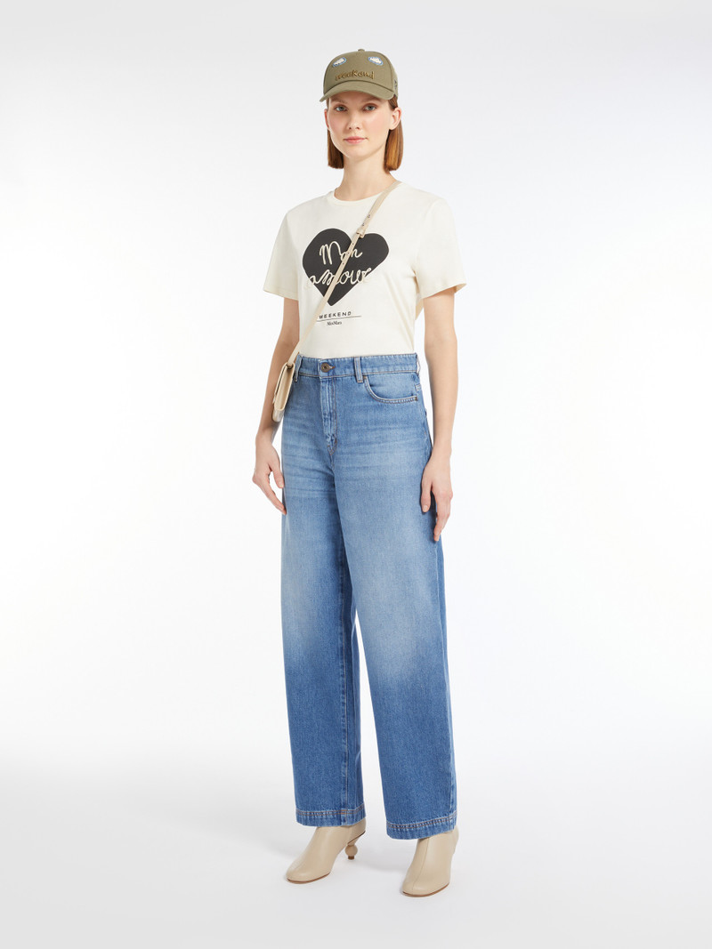WEEKEND Max Mara BRAVA Cotton denim barrel-leg jeans outlook
