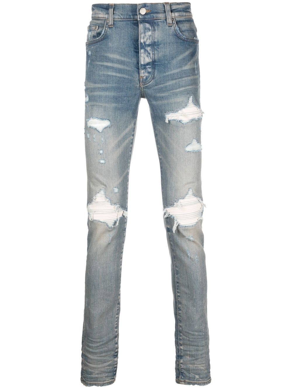 distressed skinny jeans - 1