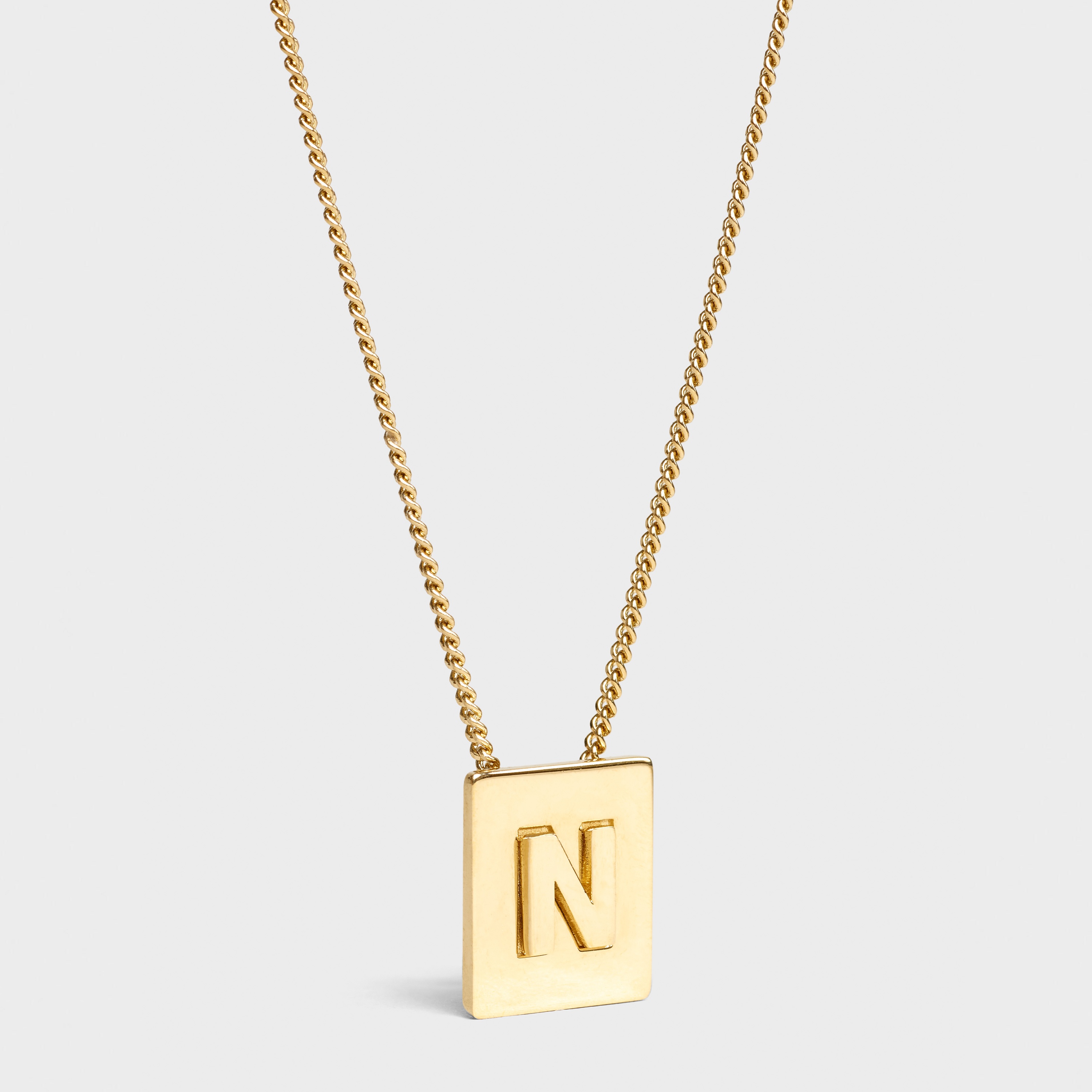 Alphabet N Necklace in Brass with Gold finish - 1