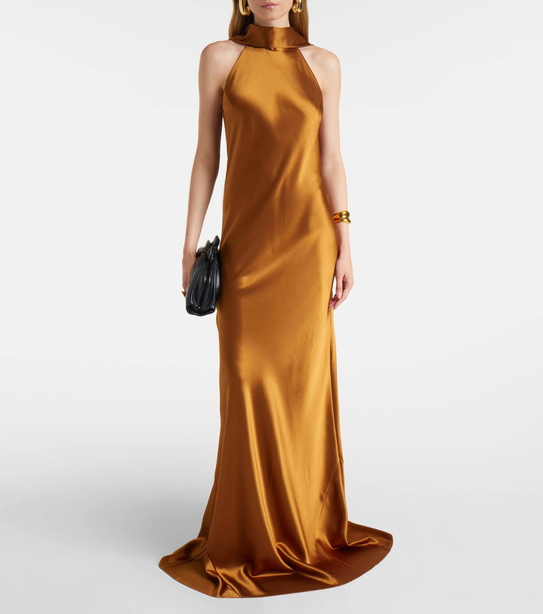 Sienna halterneck satin gown - 2