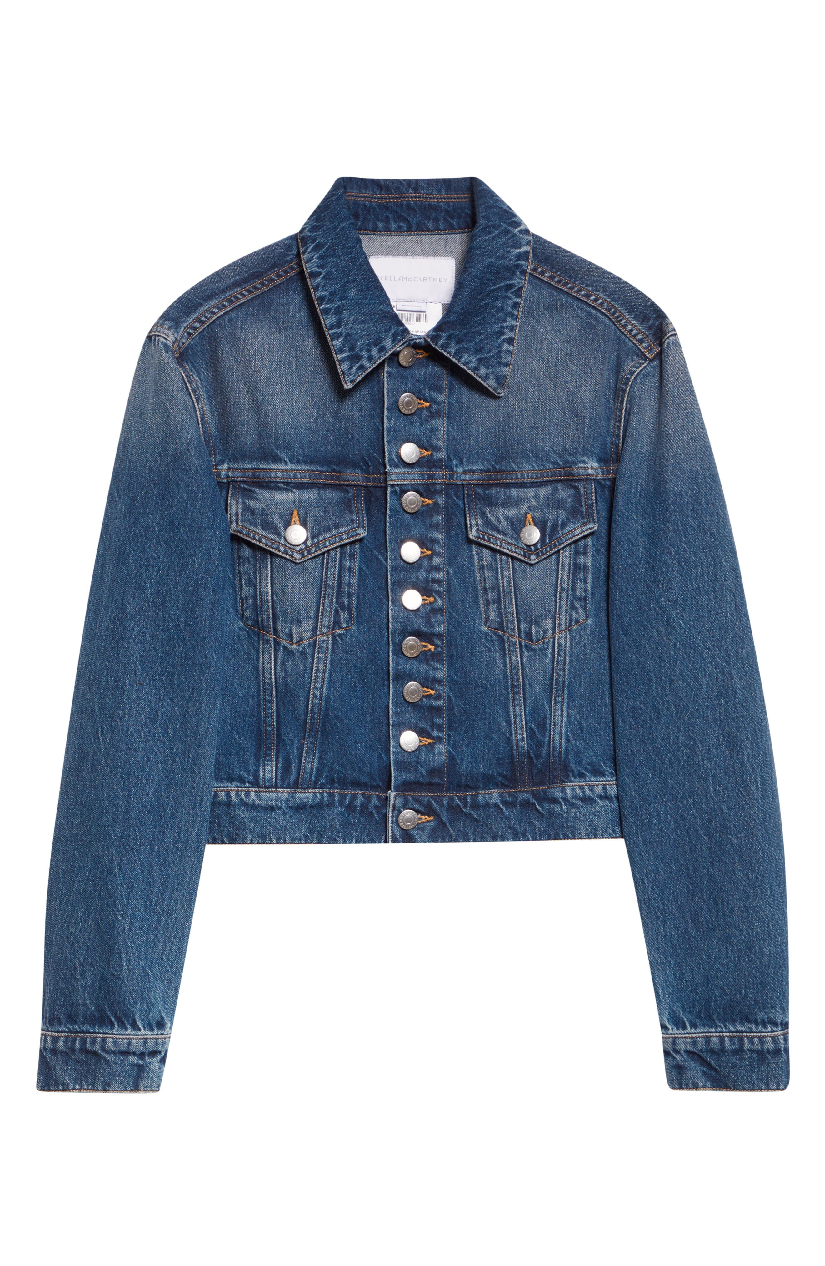 Stella McCartney Button-Up Denim Jacket in Dark Blue at Nordstrom - 7
