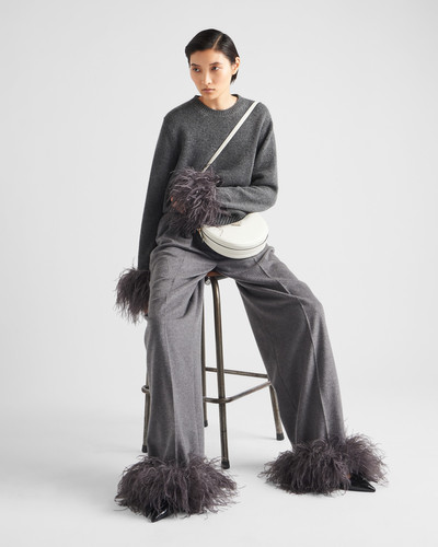 Prada Cashmere pants with feathers outlook