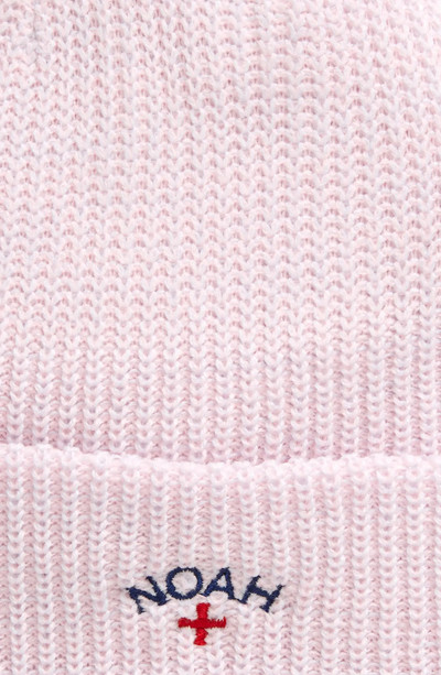 Noah Core Logo Embroidered Rib Beanie in Pink/Blue outlook