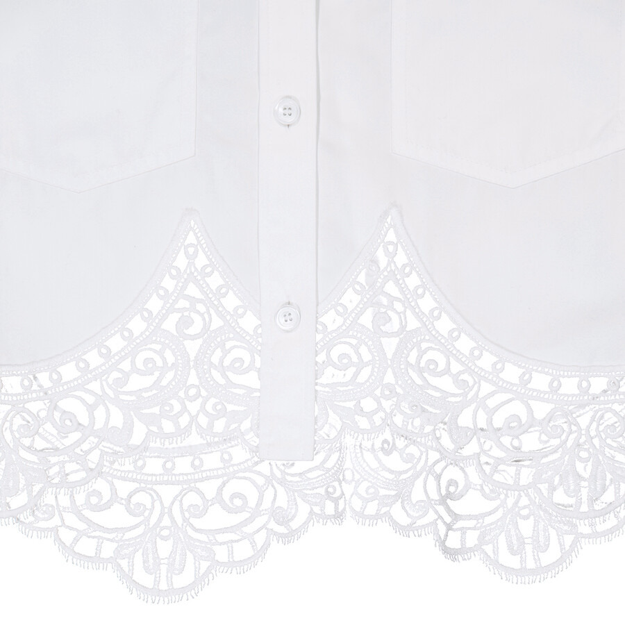 Burberry Cropped Macrame-Lace Shirt - 2