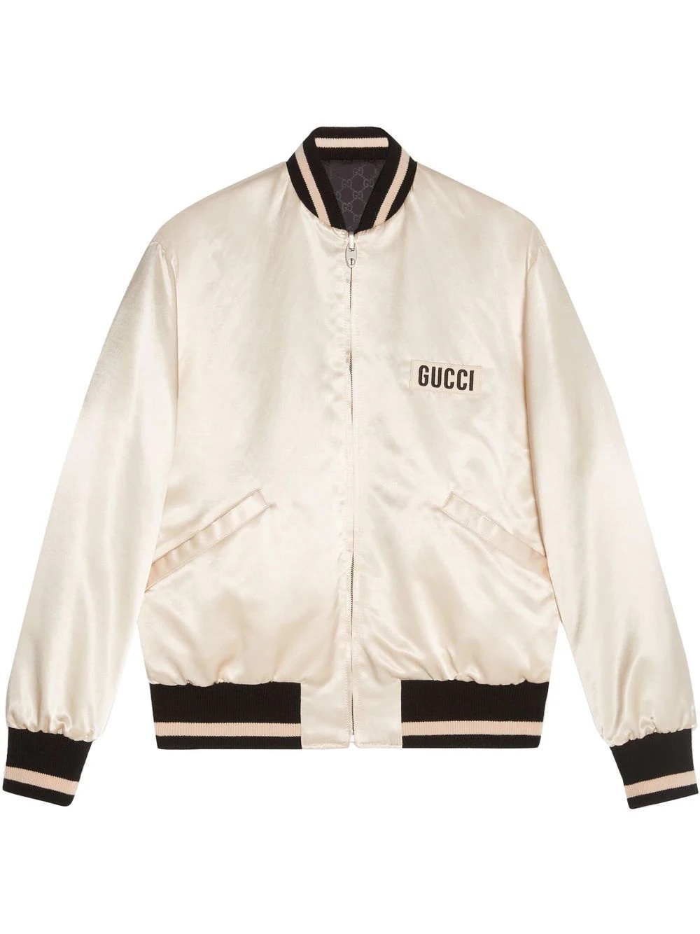 logo-patch reversible bomber jacket - 1