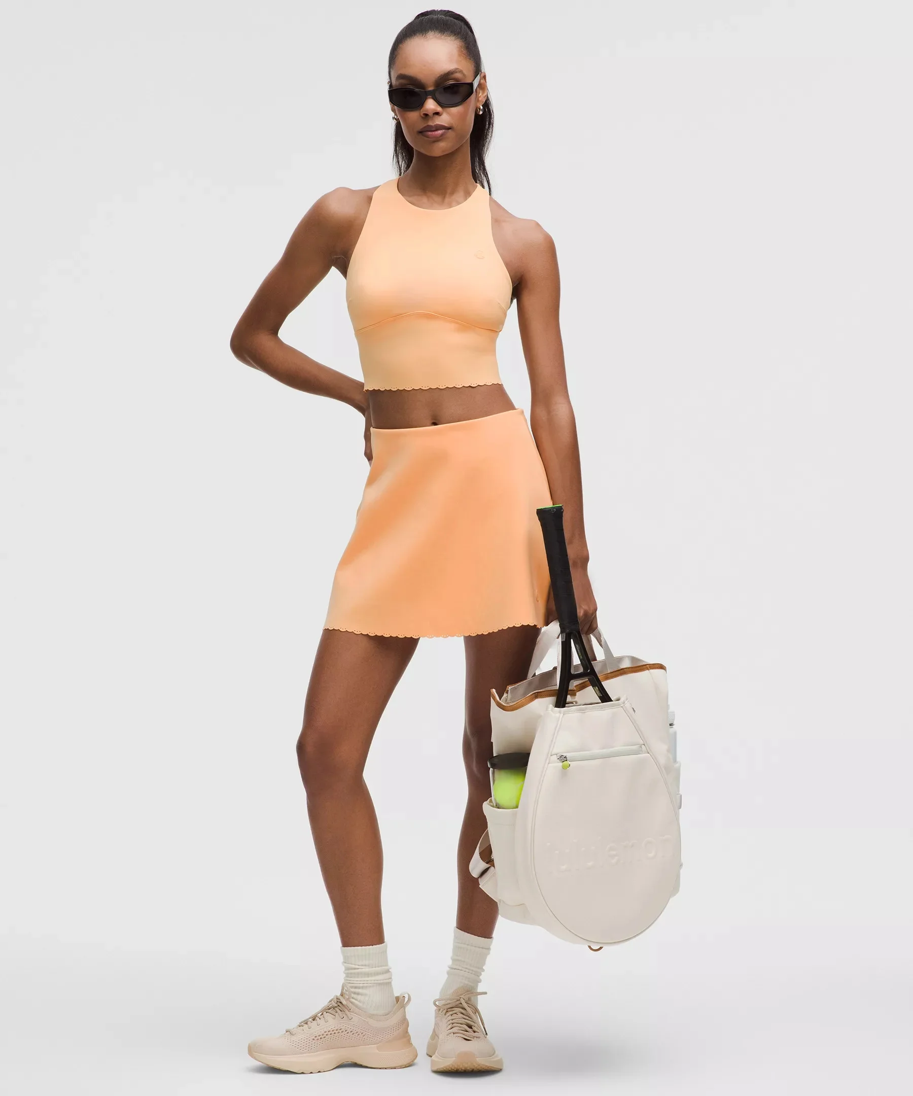 Scallop-Hem High-Rise Tennis Skirt - 1