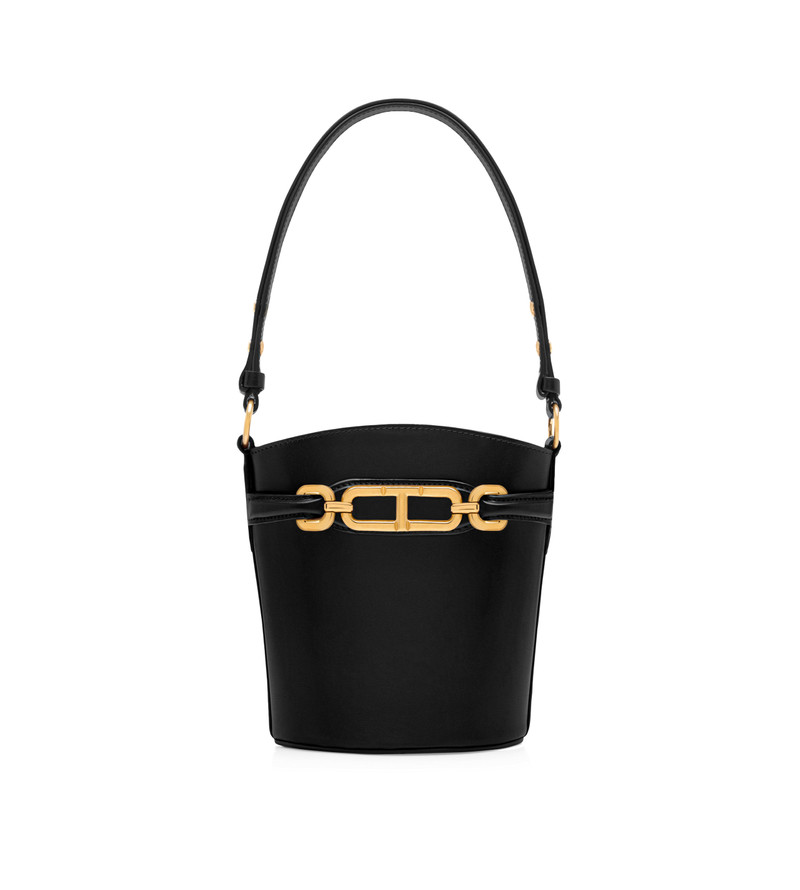 PALMELLATO-EFFECT LEATHER WHITNEY SMALL BUCKET BAG 1