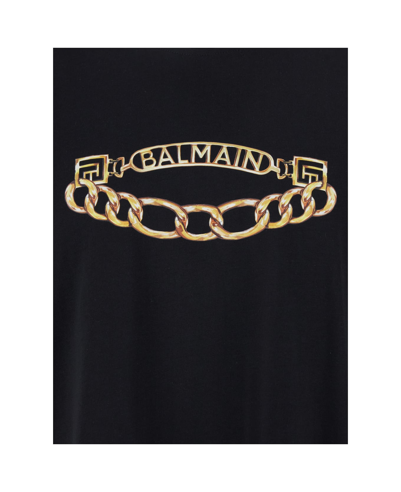 Black Crewneck T-shirt With Logo Print On The Front In Cotton Man - 3